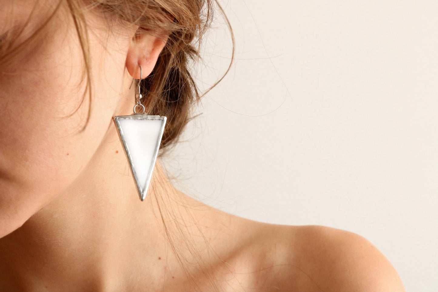 Triangle dangling earrings