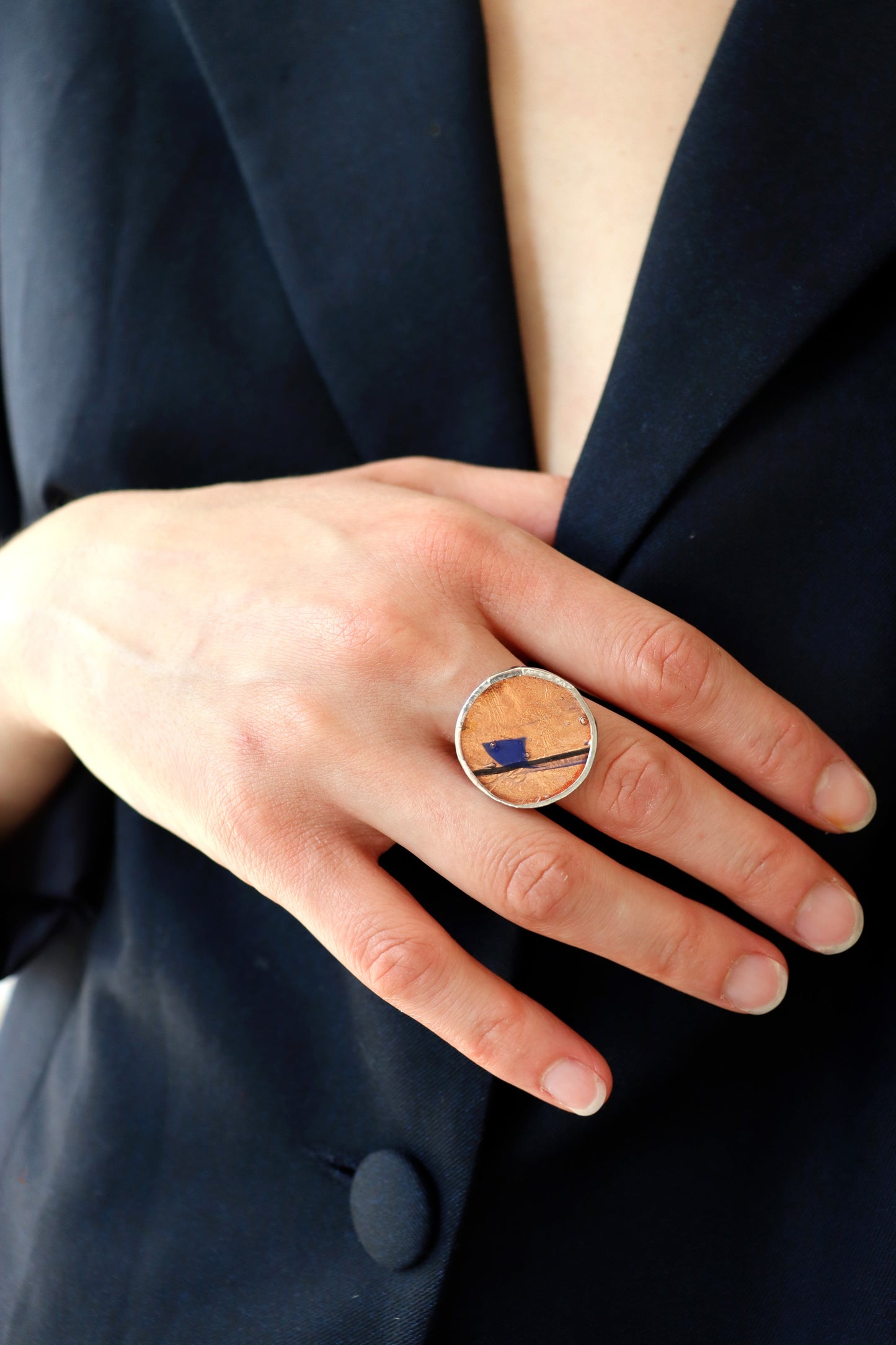Circle rings / Copper blue