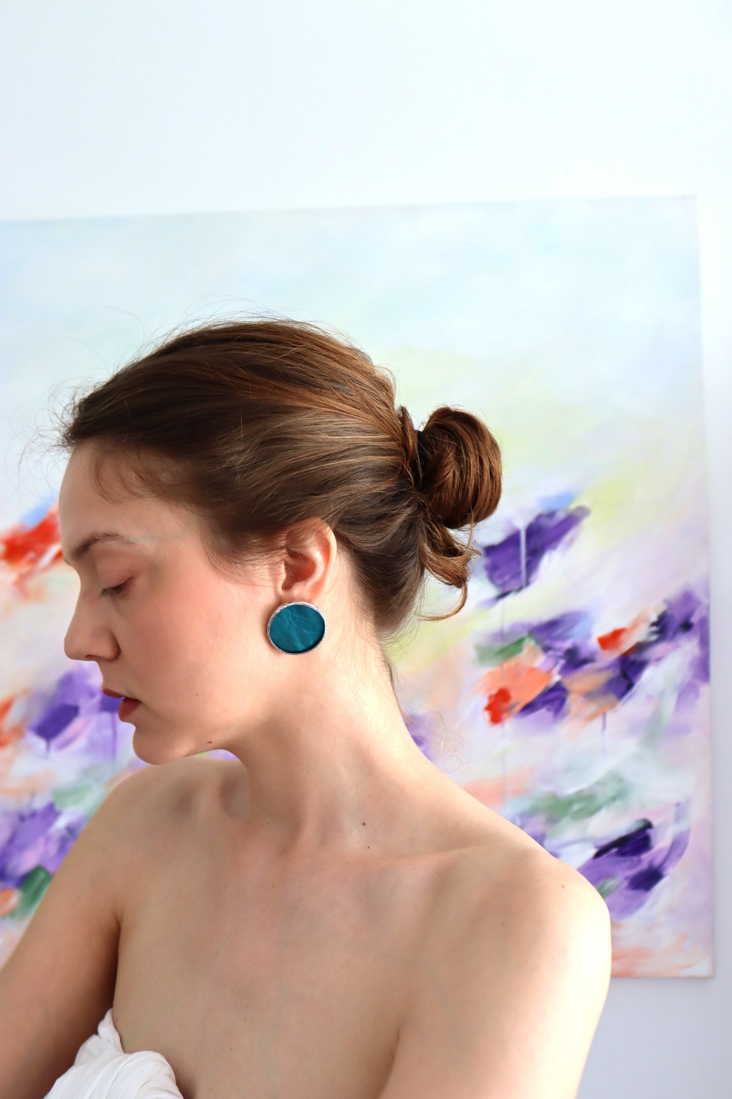 Circle earrings / Turquoise