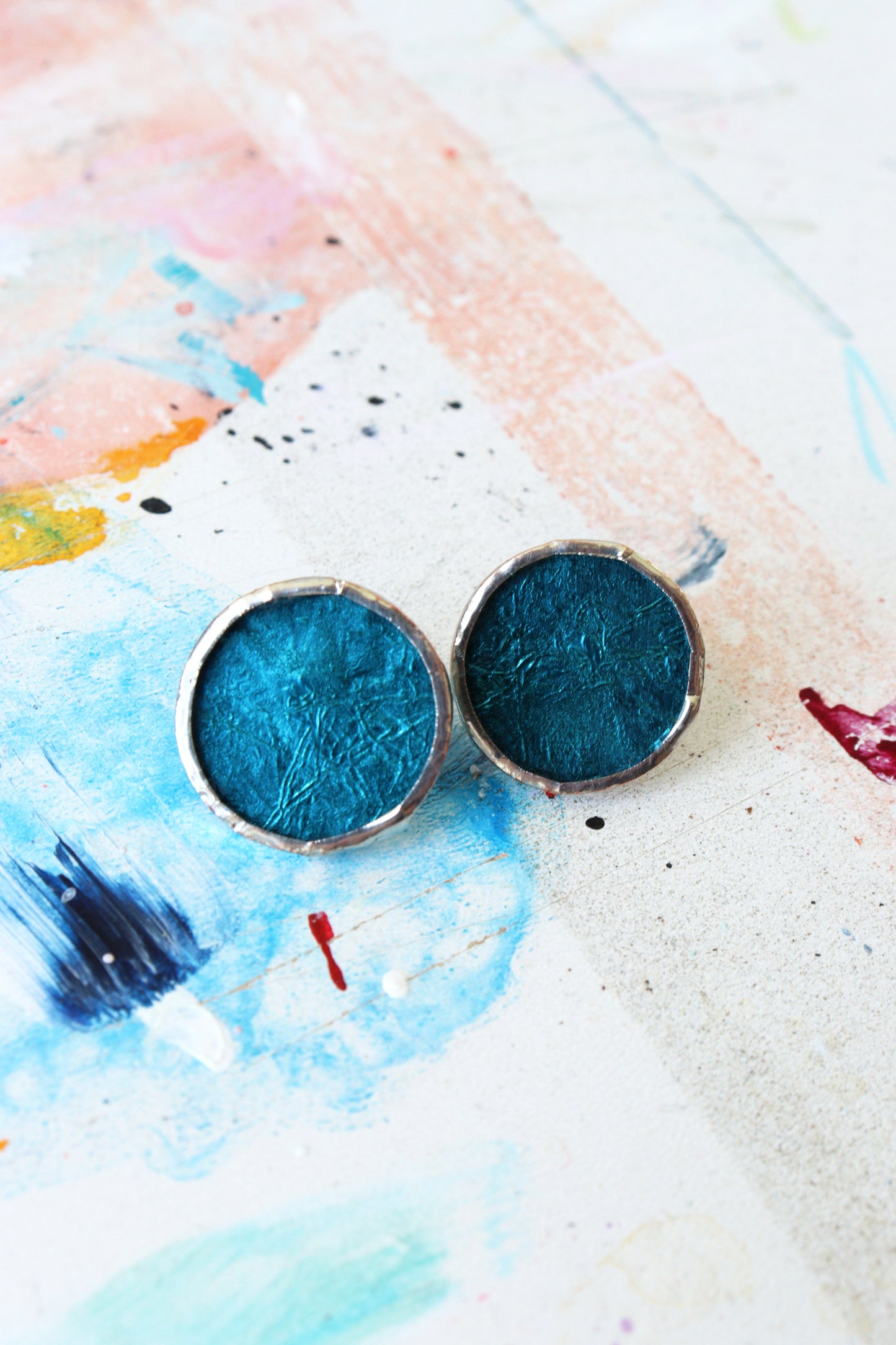 Circle earrings / Turquoise