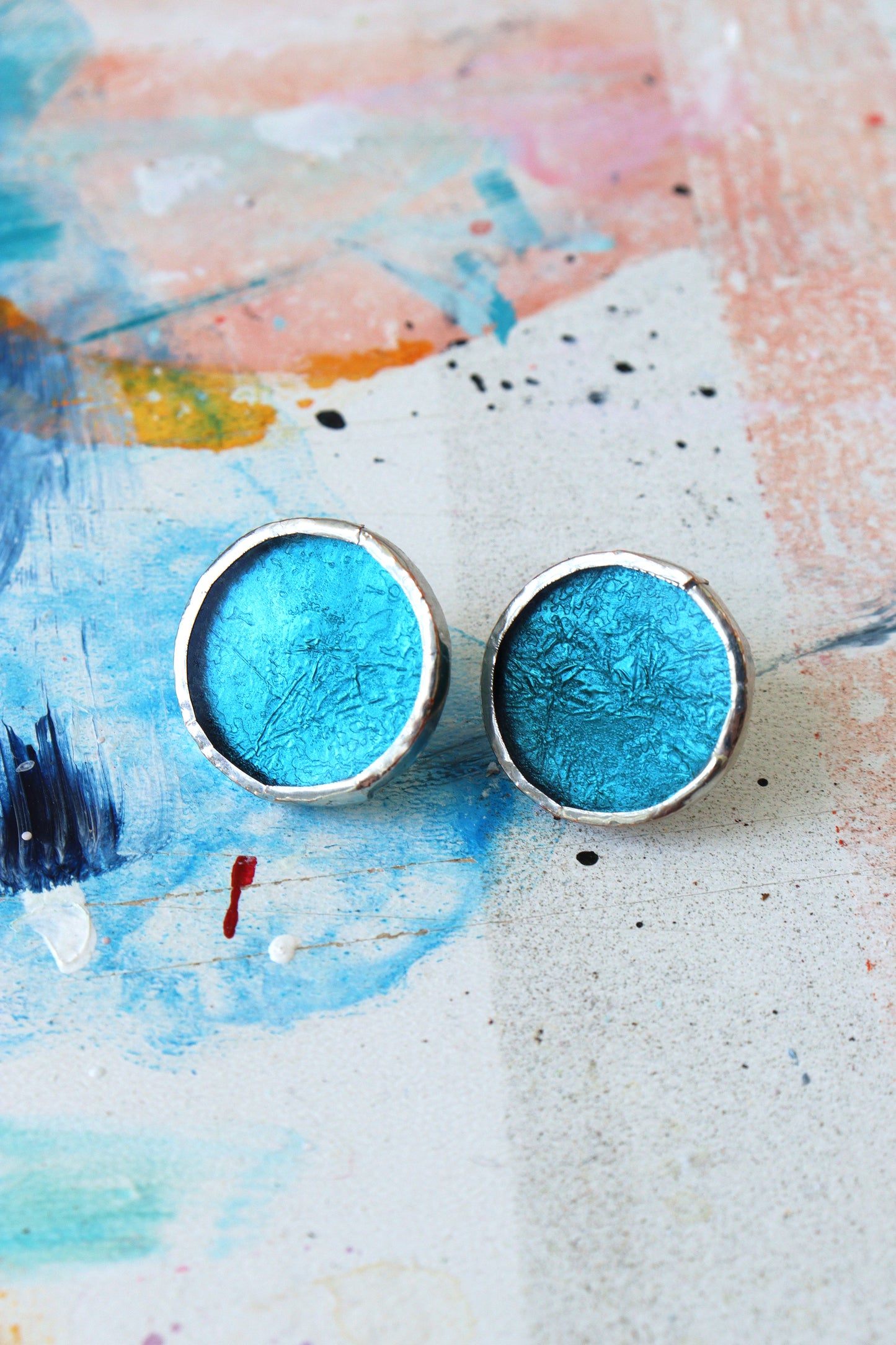 Circle earrings / Turquoise