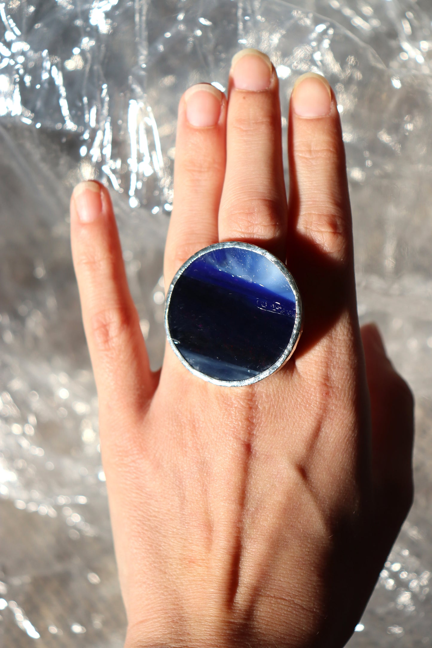 Large circle rings / Dark and light blue