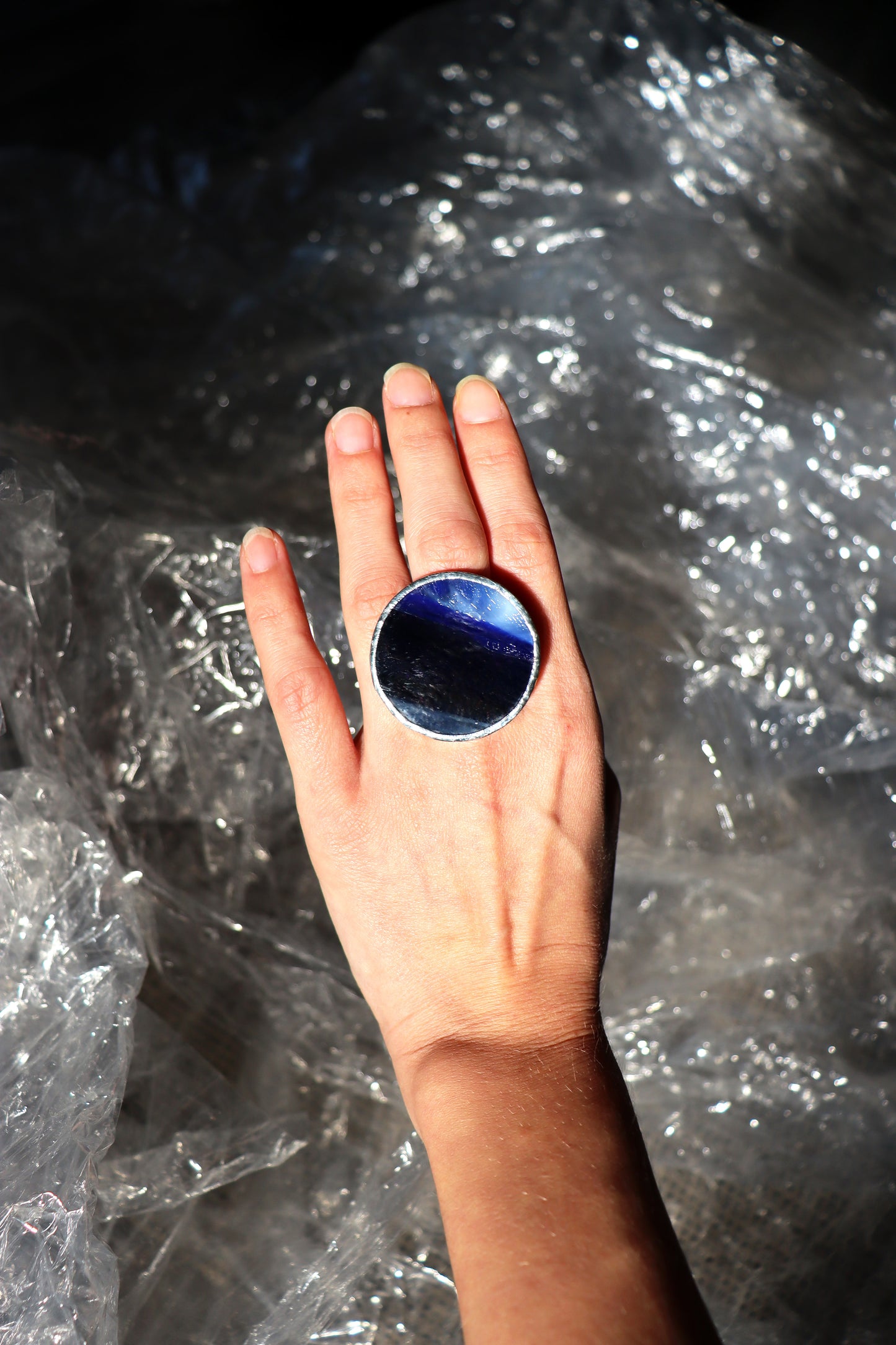 Large circle rings / Dark and light blue