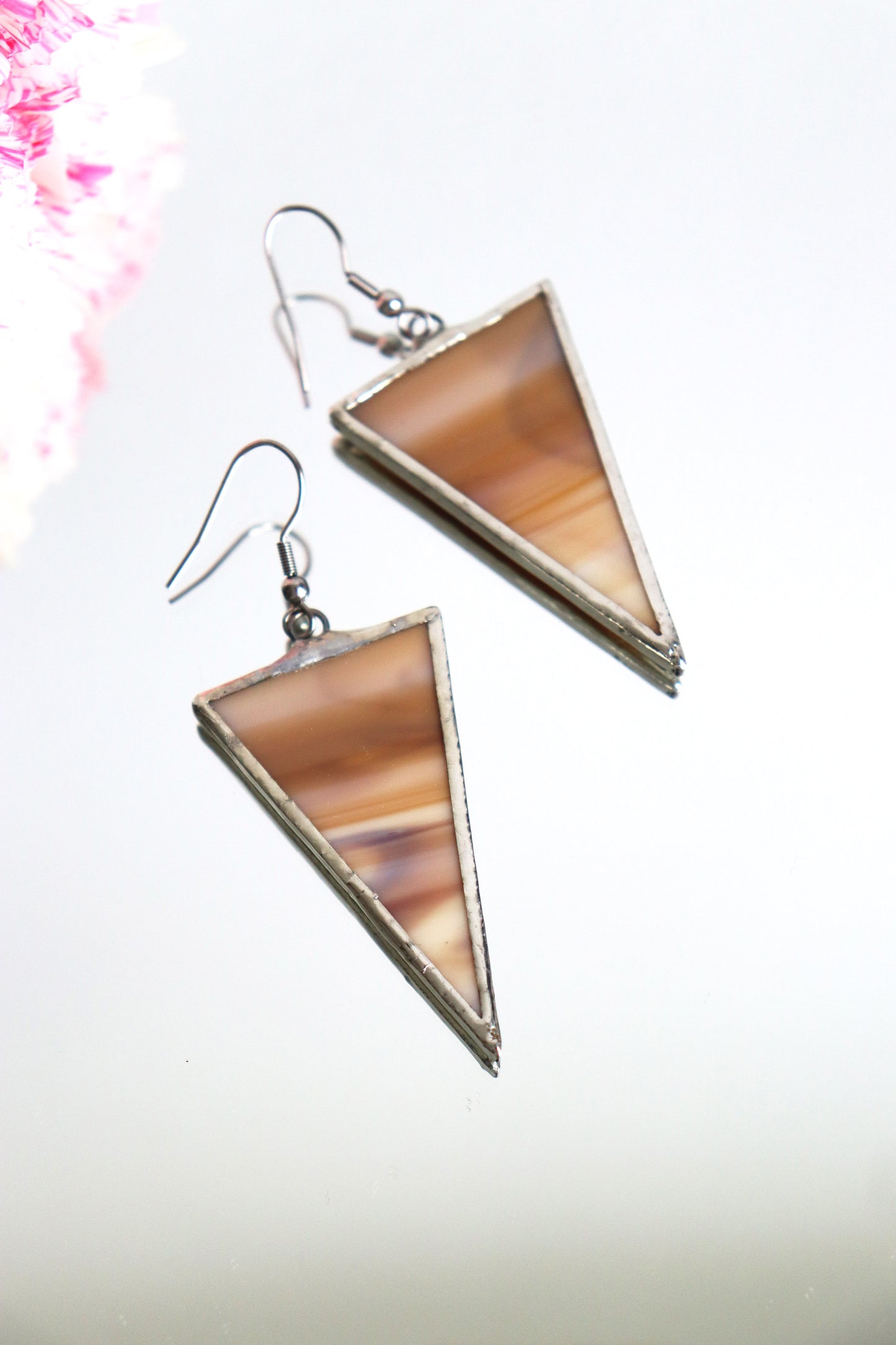 Triangle dangling earrings