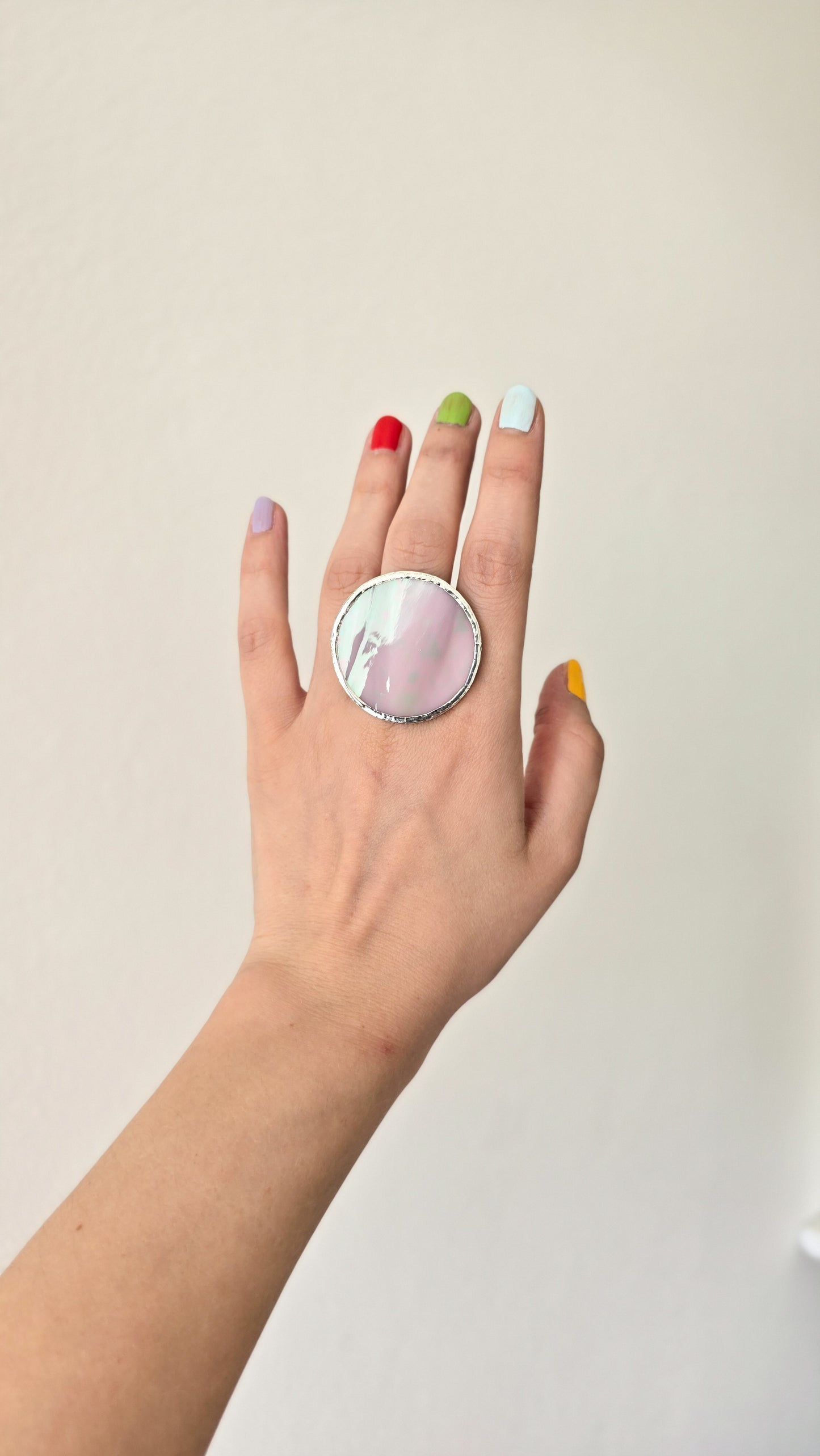 Iridescent pink rings