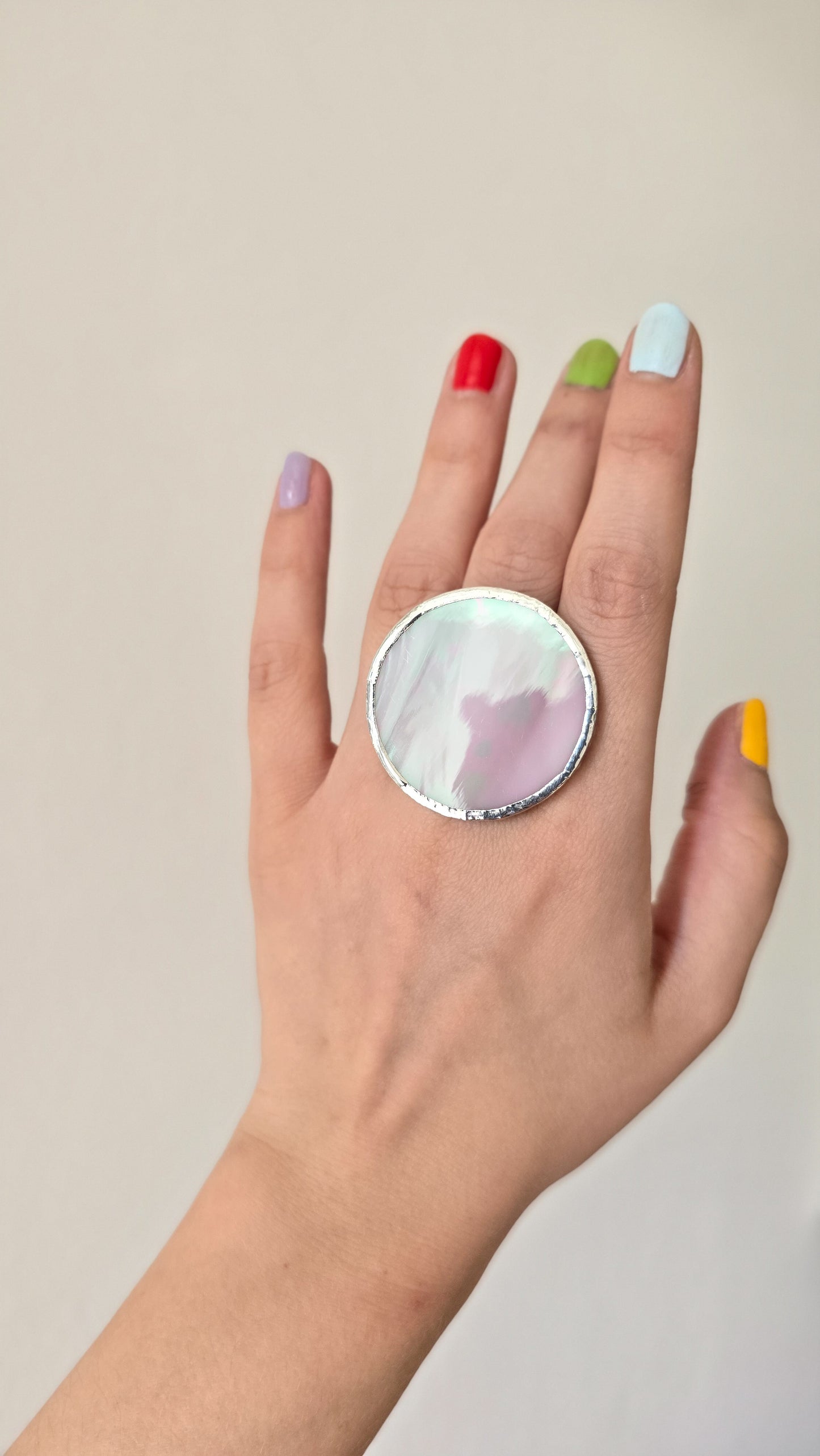 Iridescent pink rings