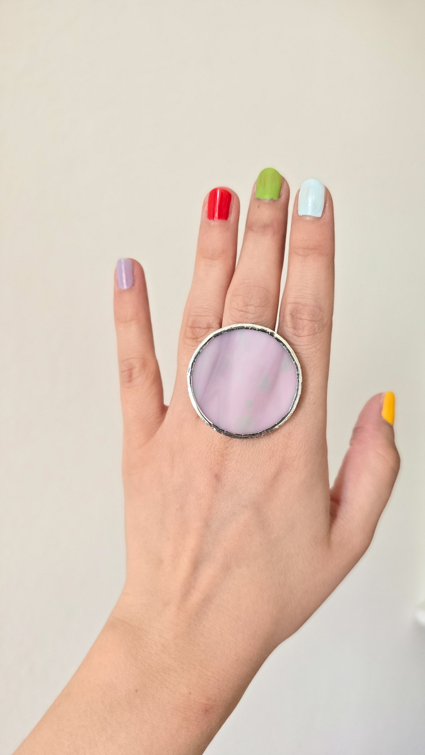 Iridescent pink rings