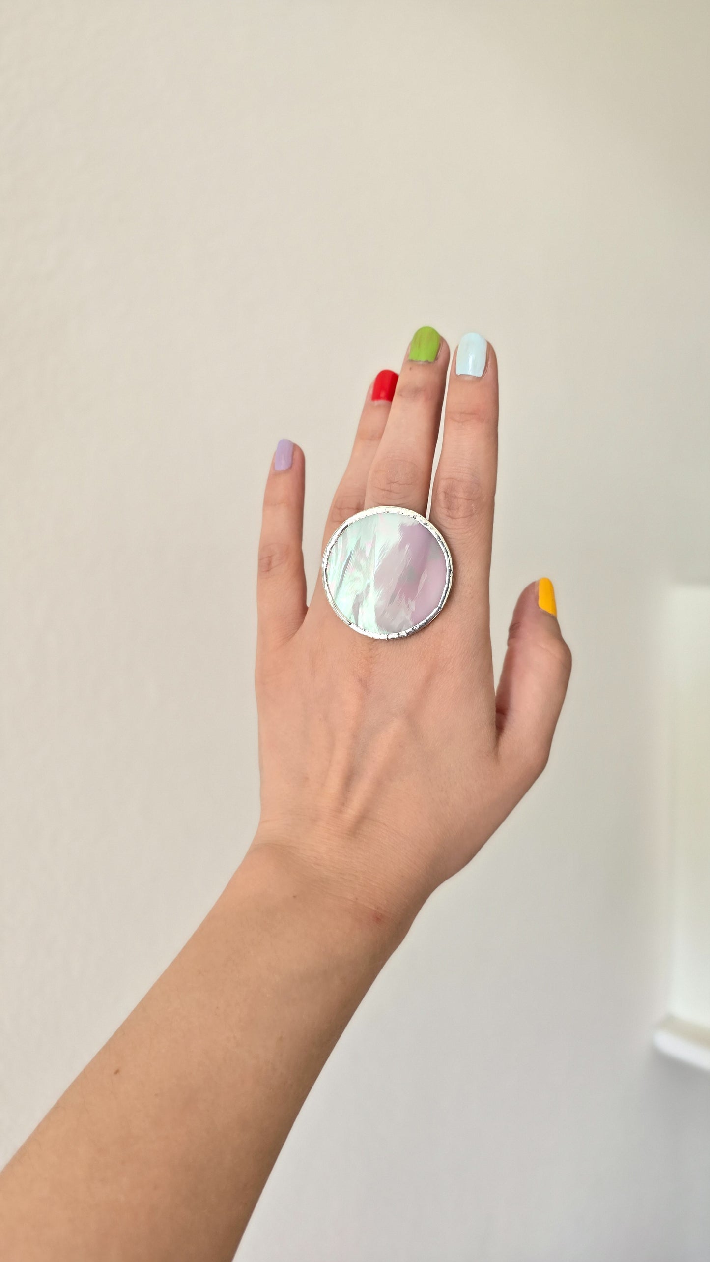 Iridescent pink rings