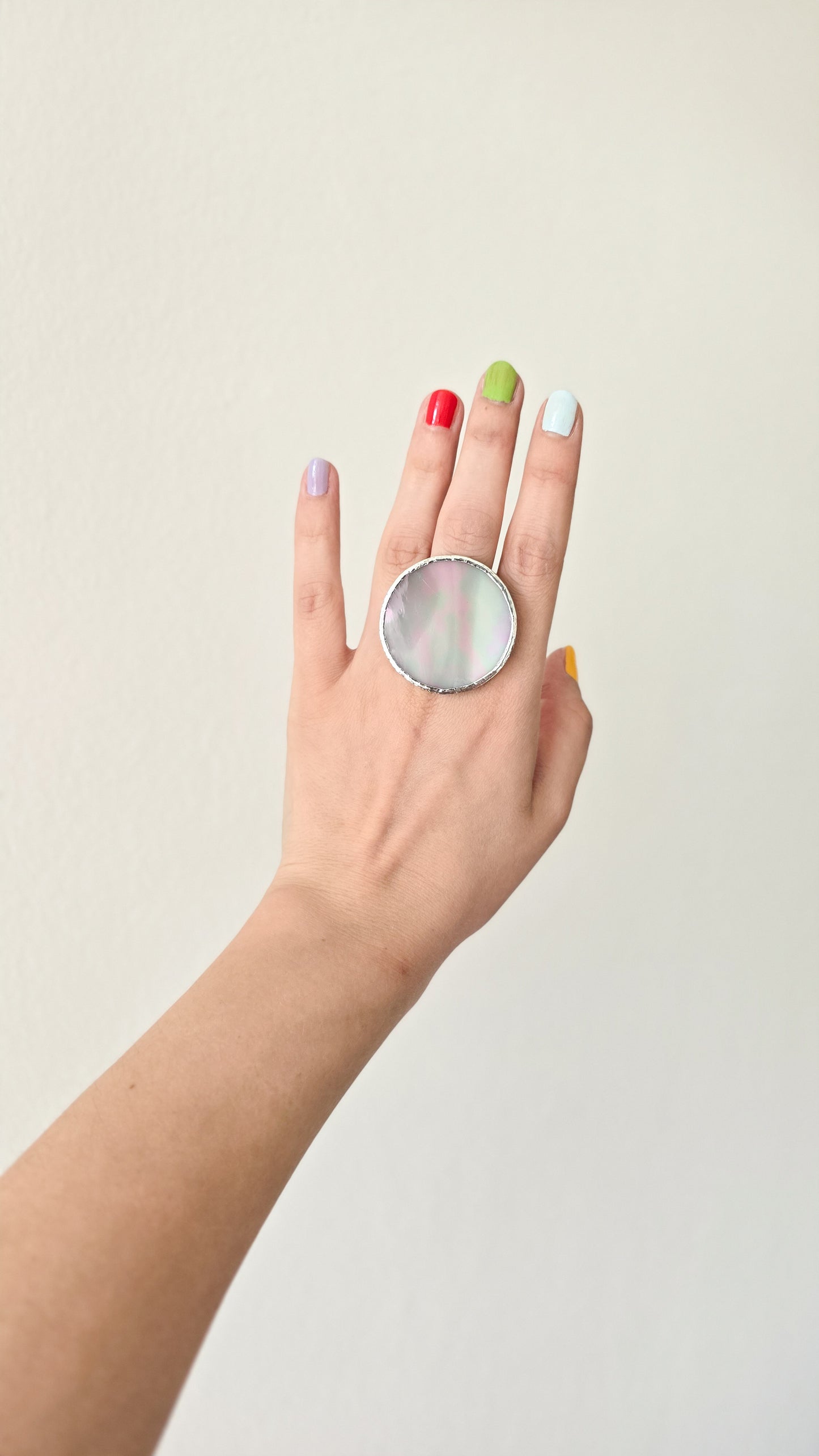 Iridescent pink rings