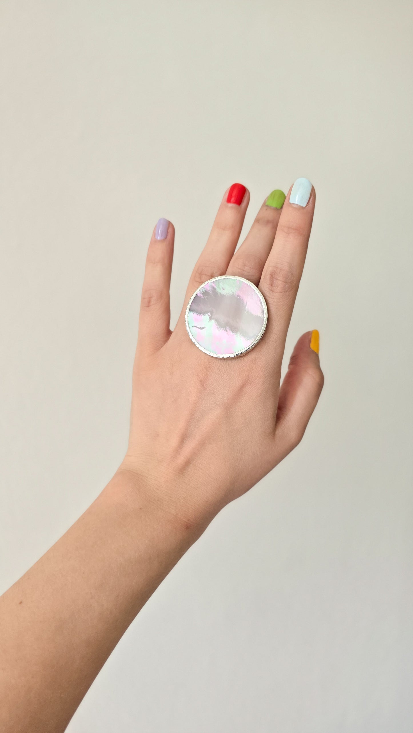 Iridescent pink rings