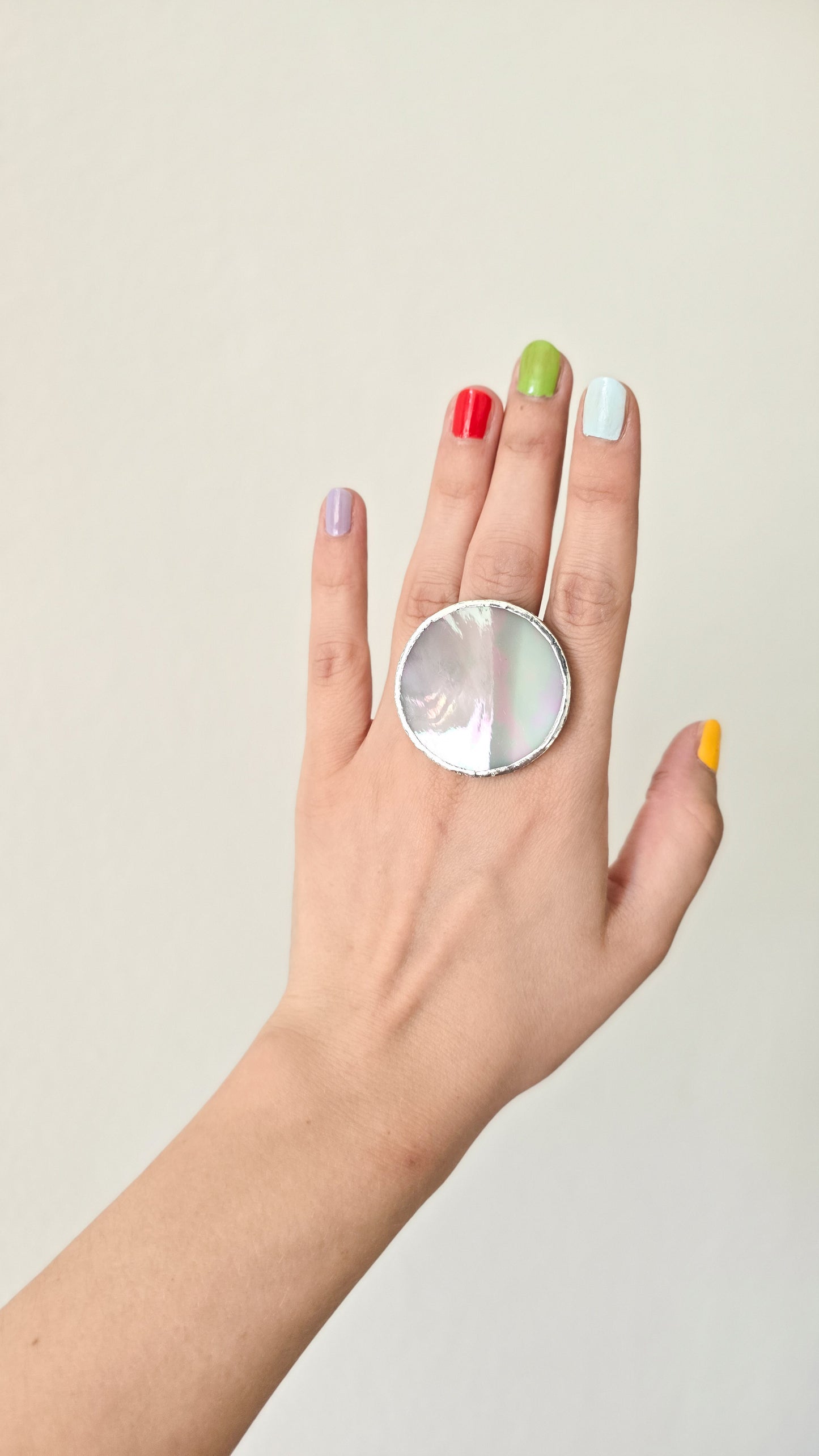 Iridescent pink rings