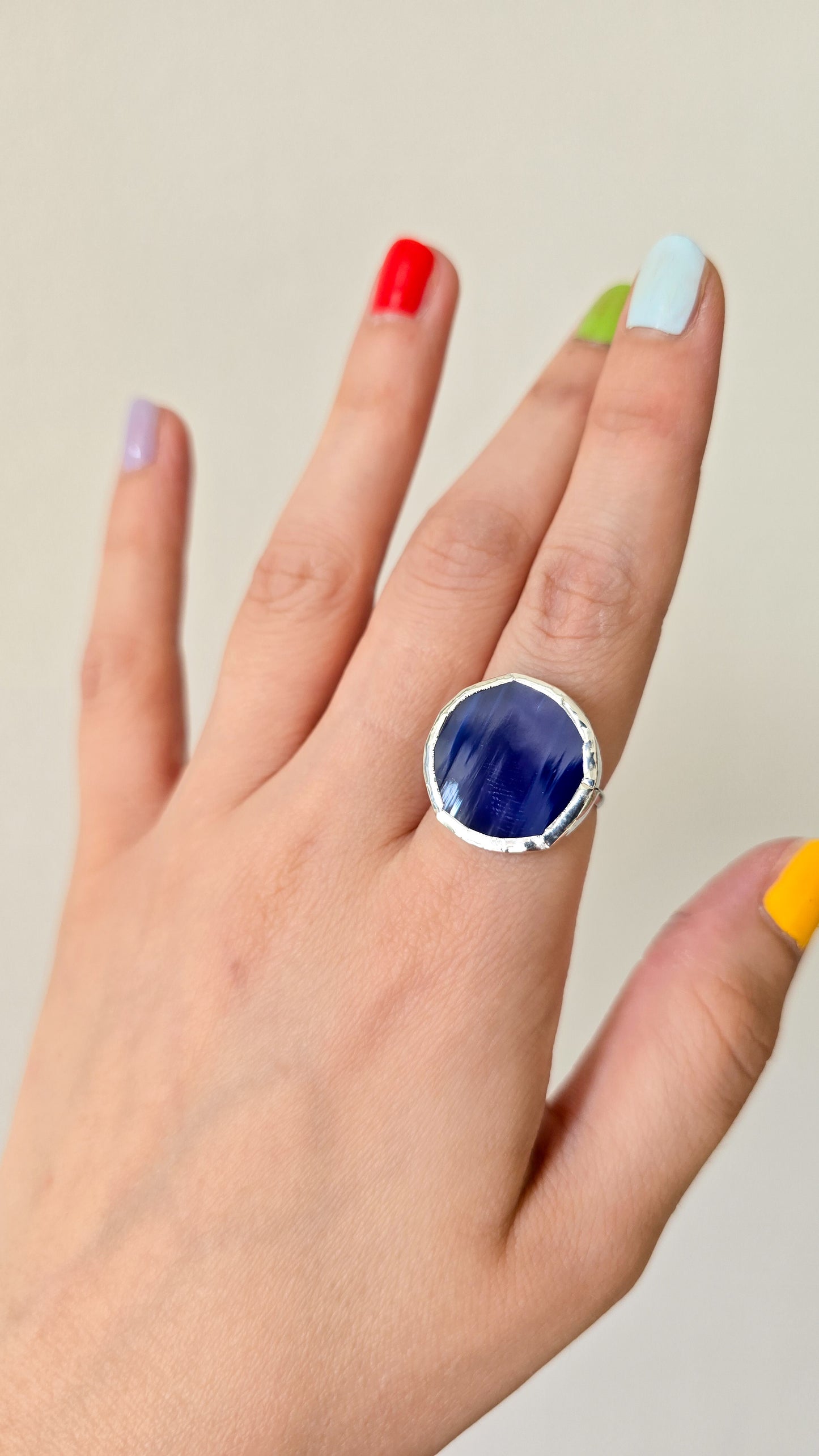 Navy blue circle rings