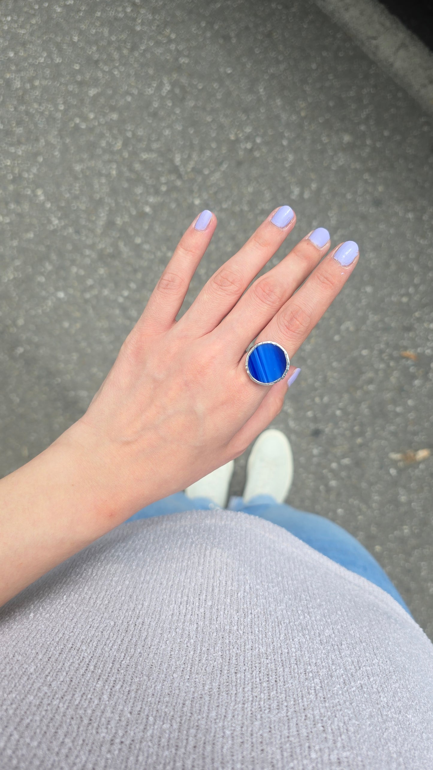 Navy blue circle rings
