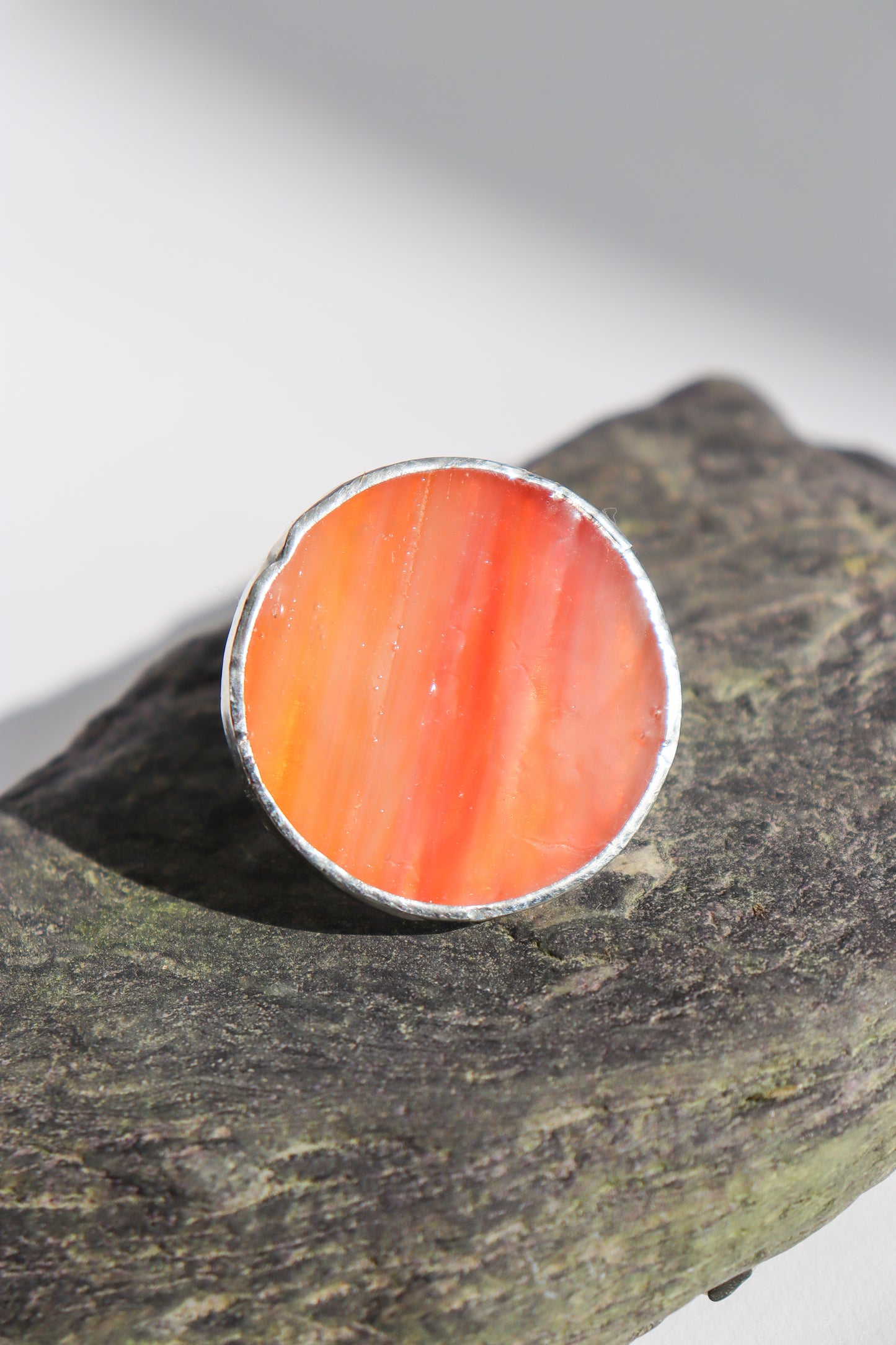 Karneol color circle rings