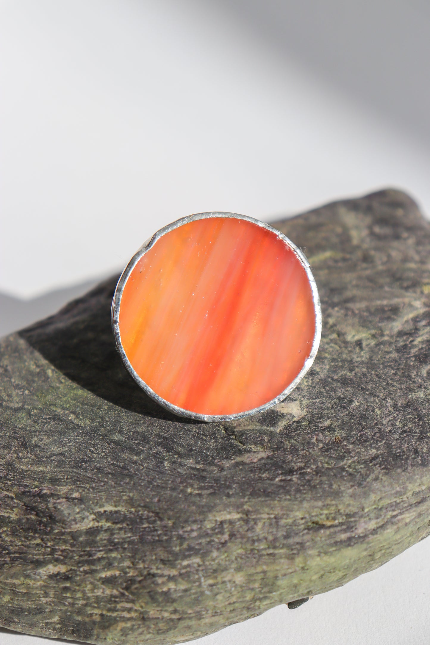 Karneol color circle rings