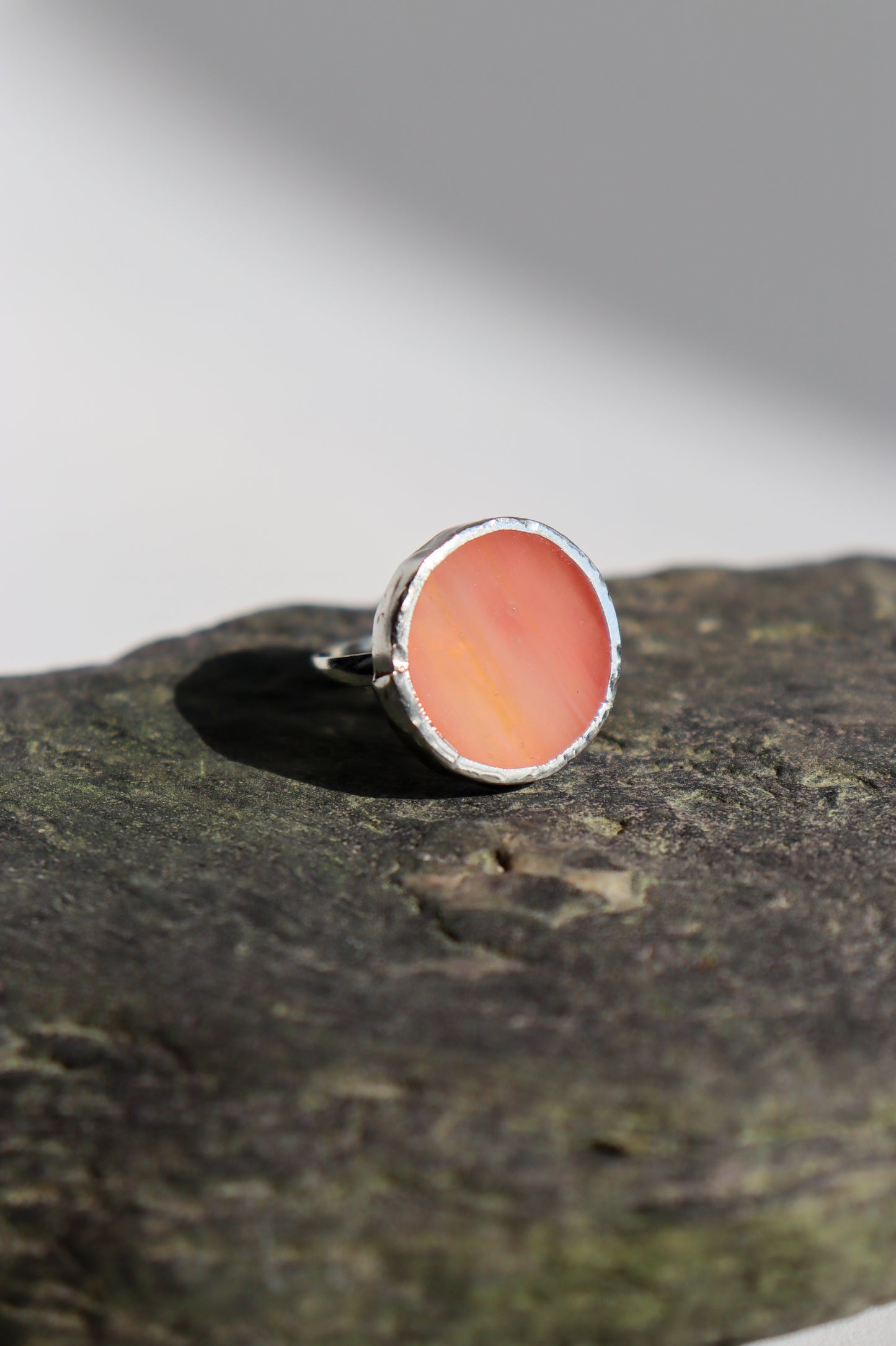 Karneol color circle rings
