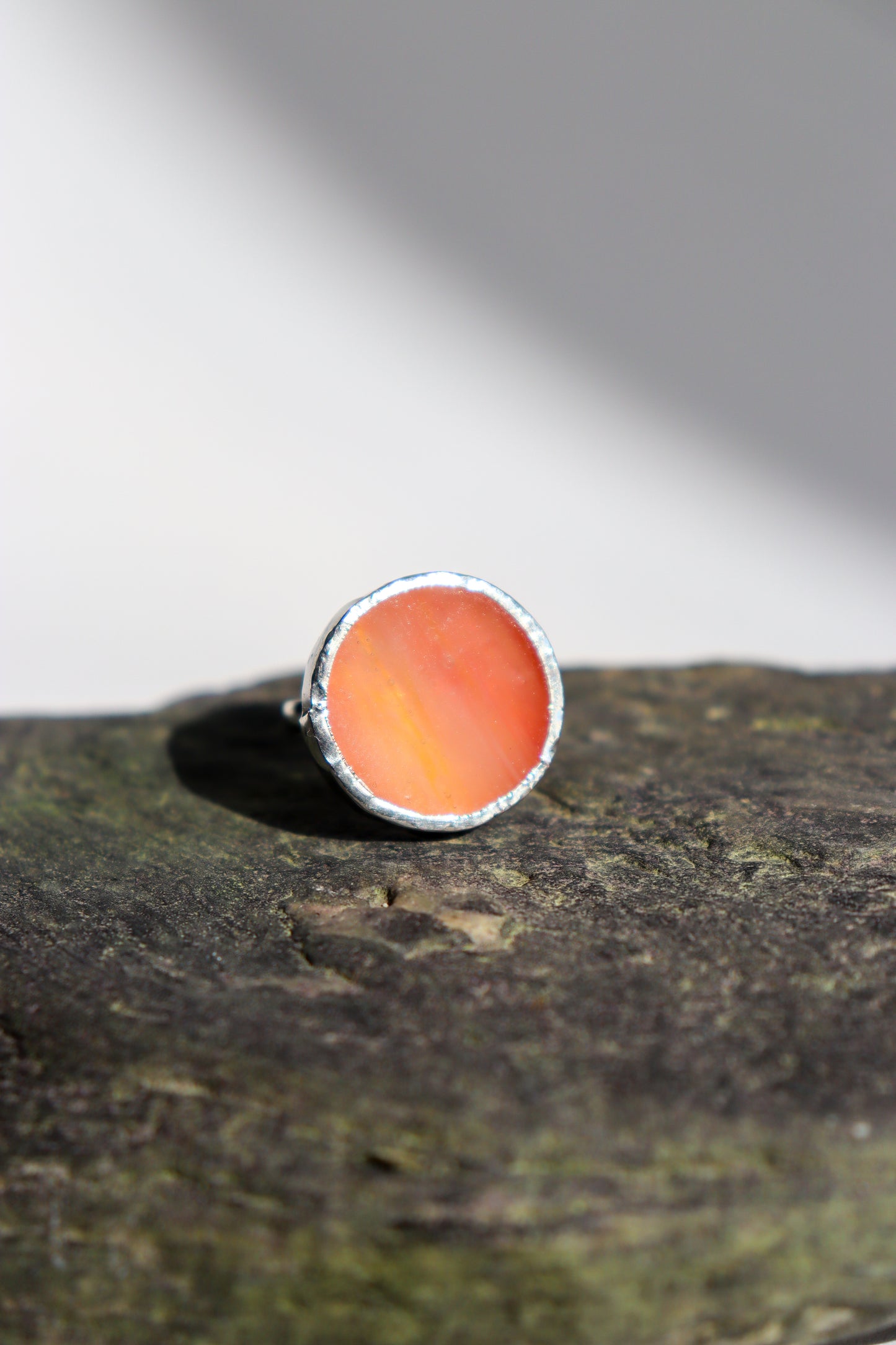 Karneol color circle rings