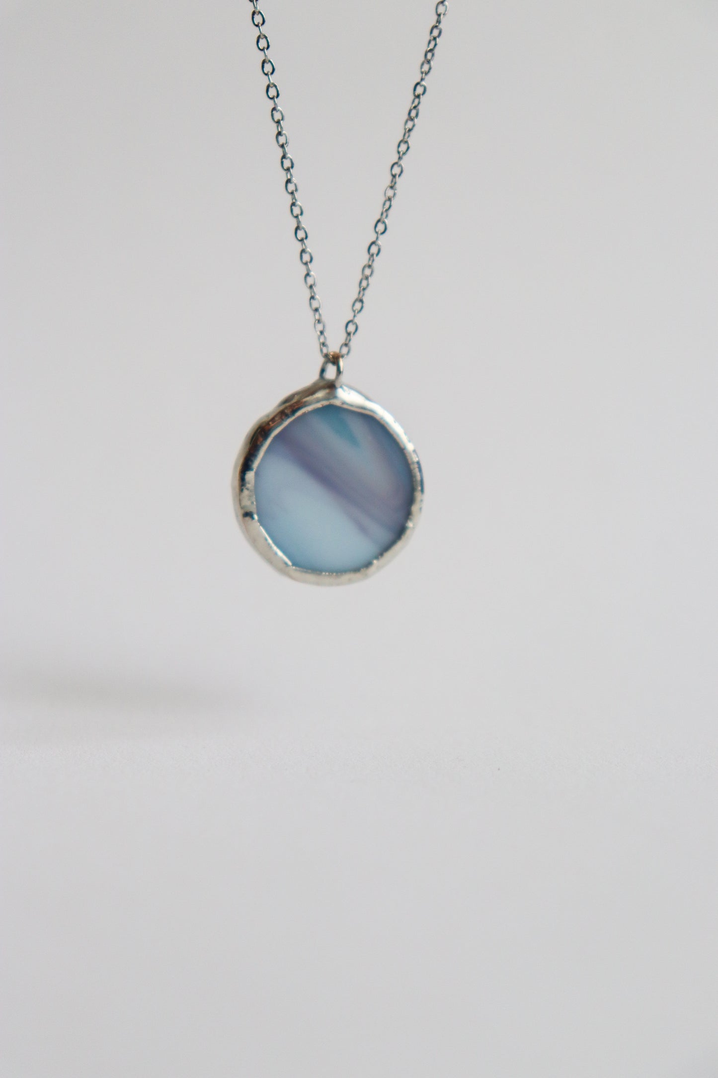 Light blue and purple small circle necklace