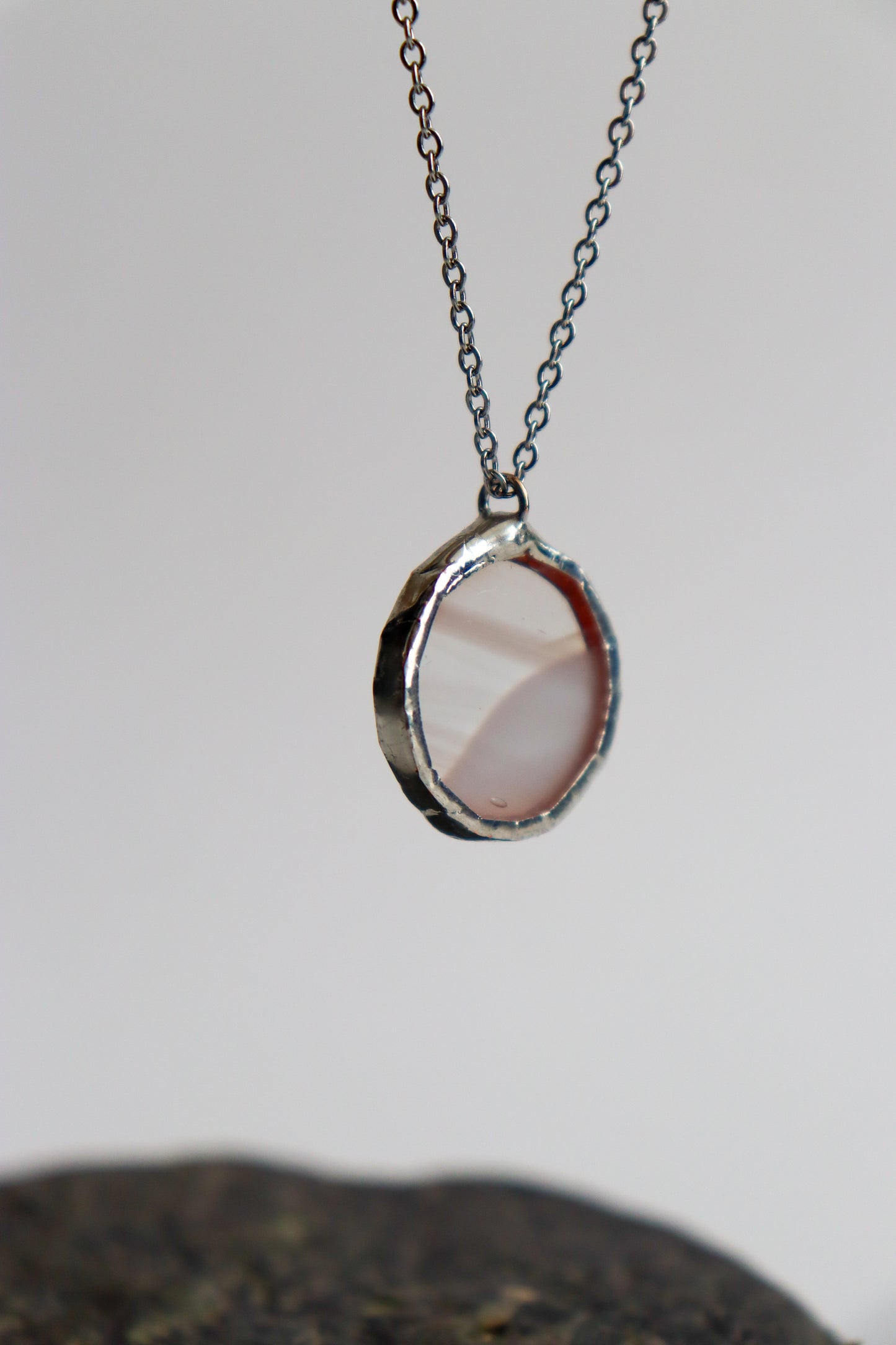 Small circle necklaces / Creamy clear
