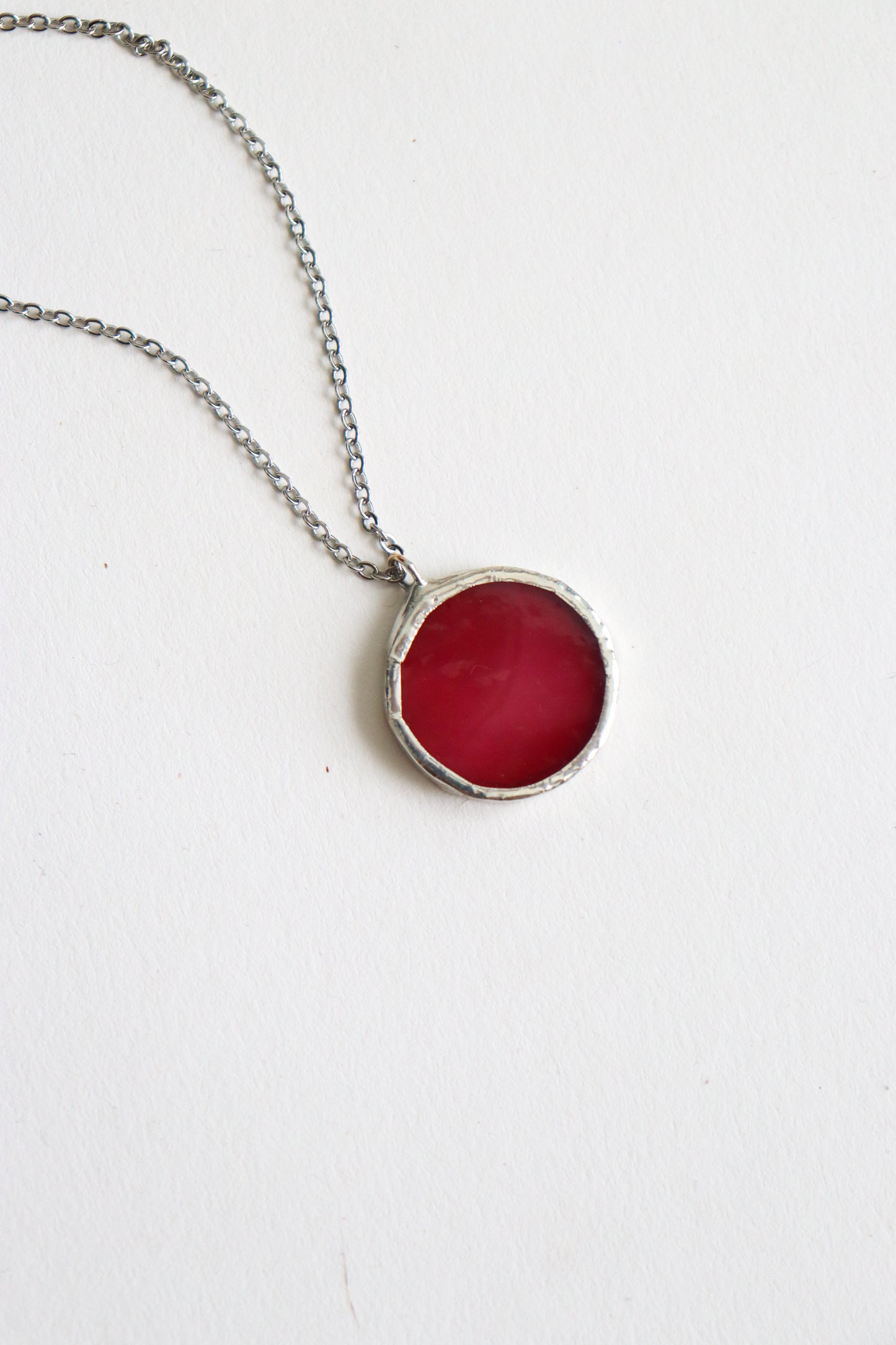 Dark pink and light purple small circle necklace