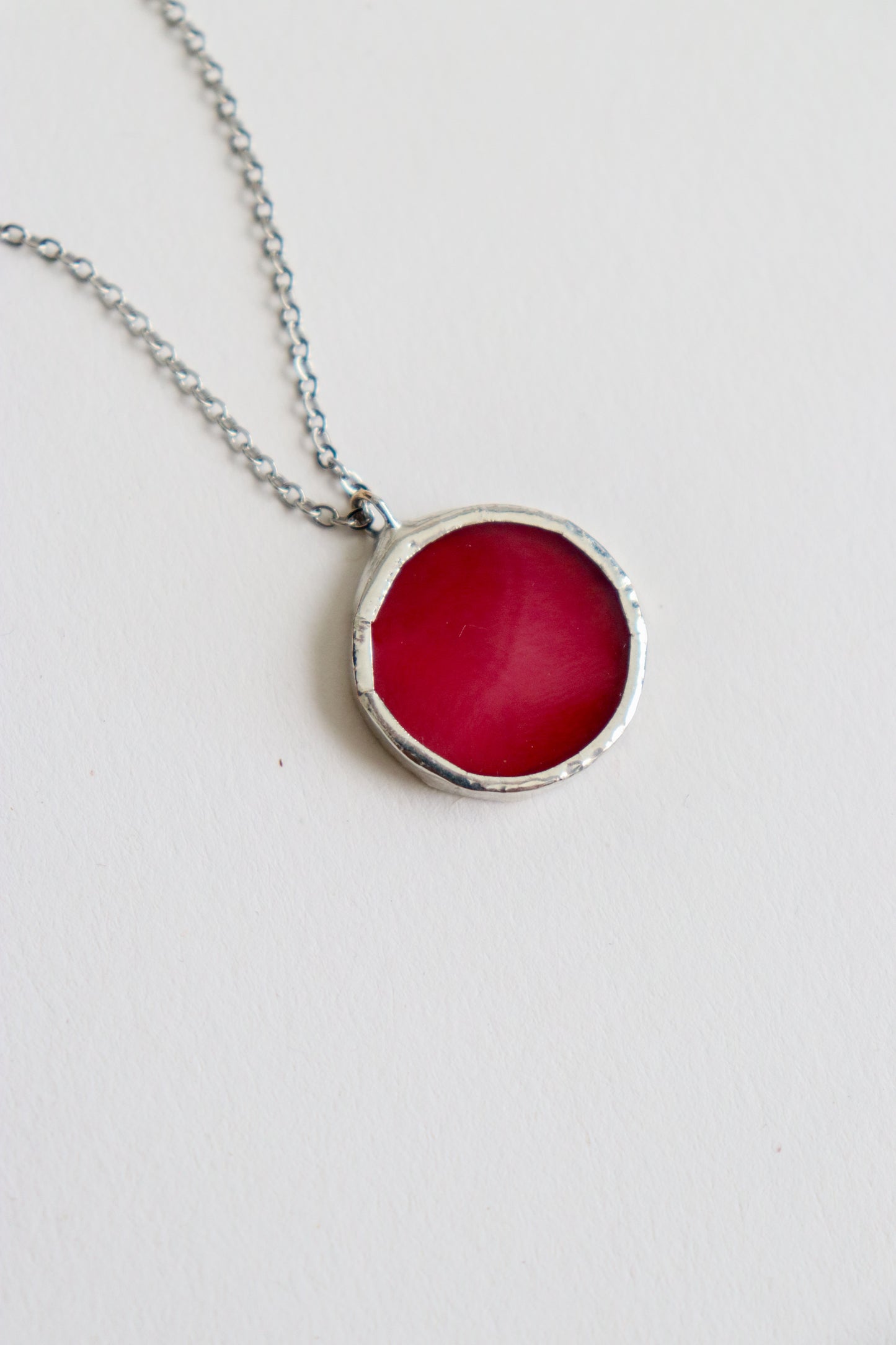 Dark pink and light purple small circle necklace