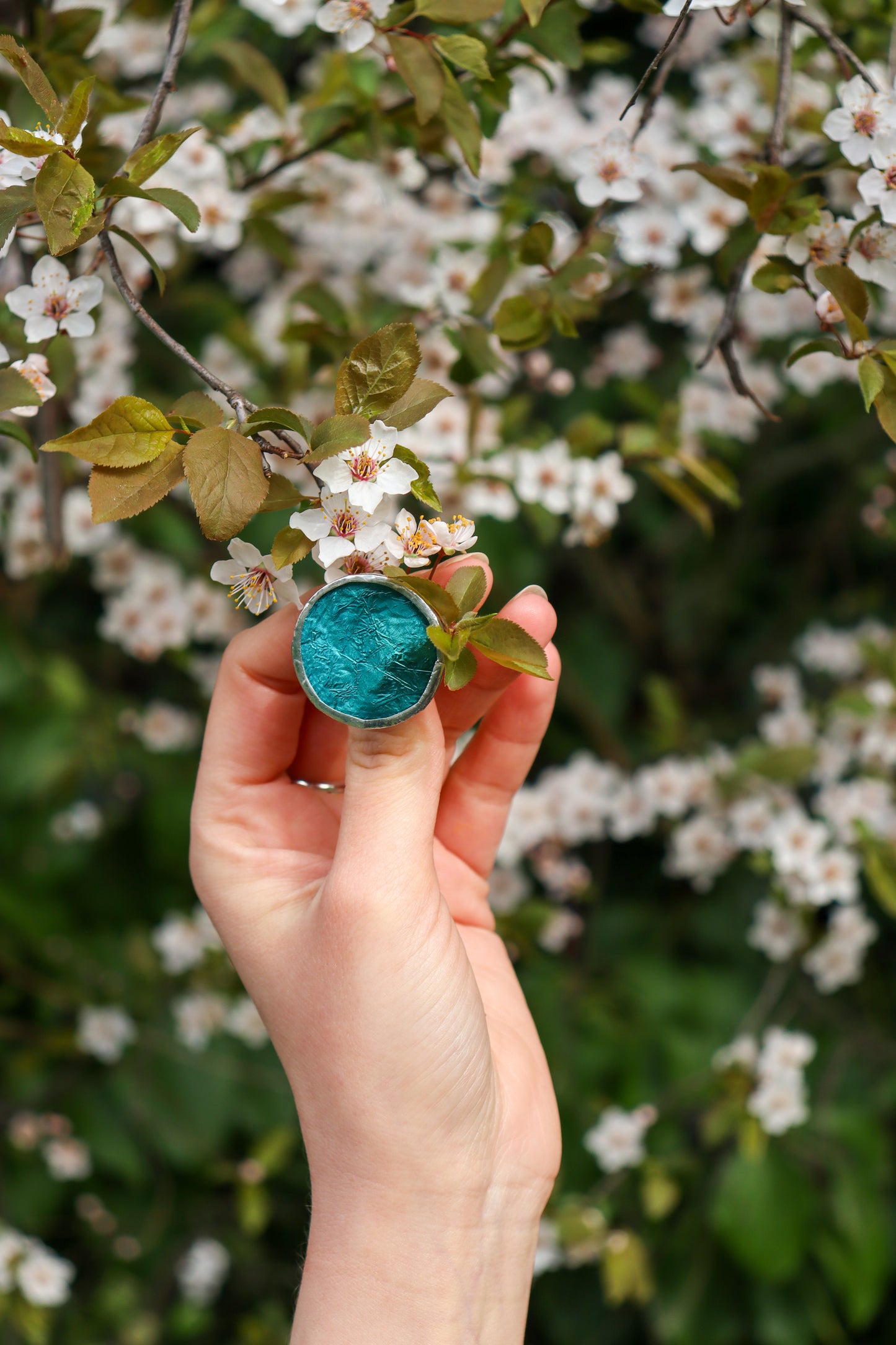 Turquoise circle rings