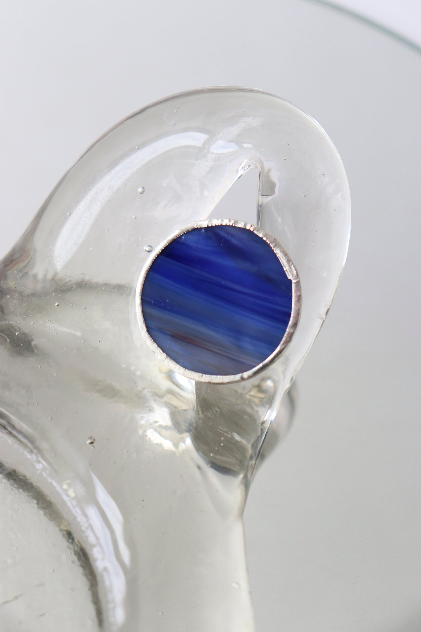 Medium circle ring / Blue and brown