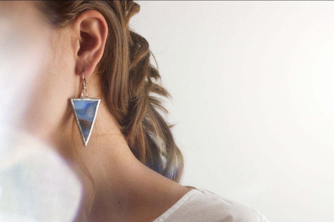 Triangle dangling earrings
