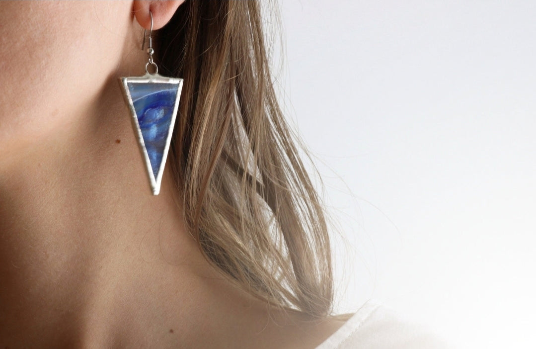 Triangle dangling earrings