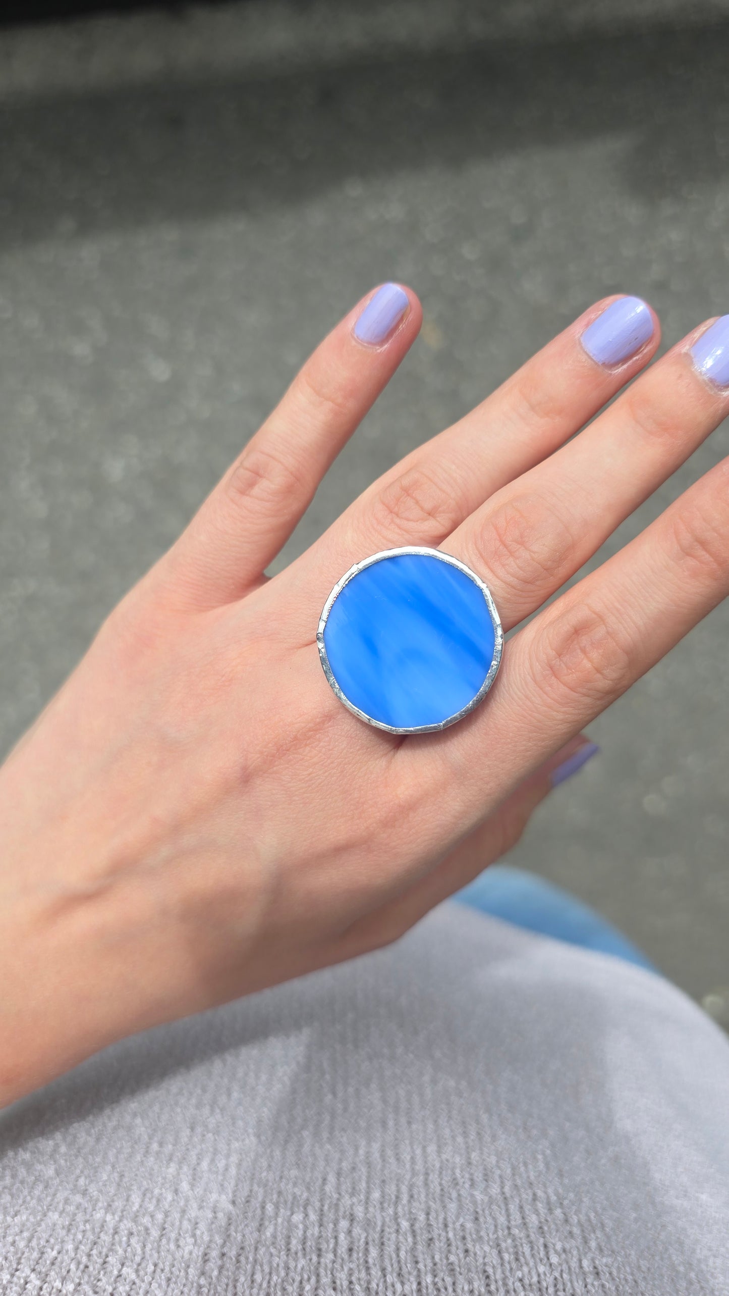 Medium circle ring / Blue