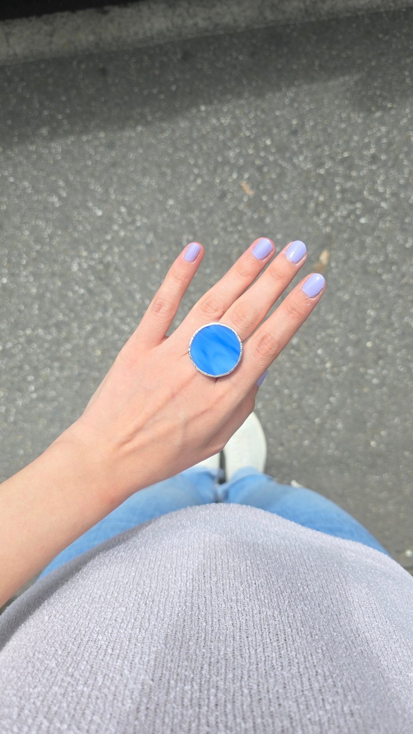 Medium circle ring / Blue