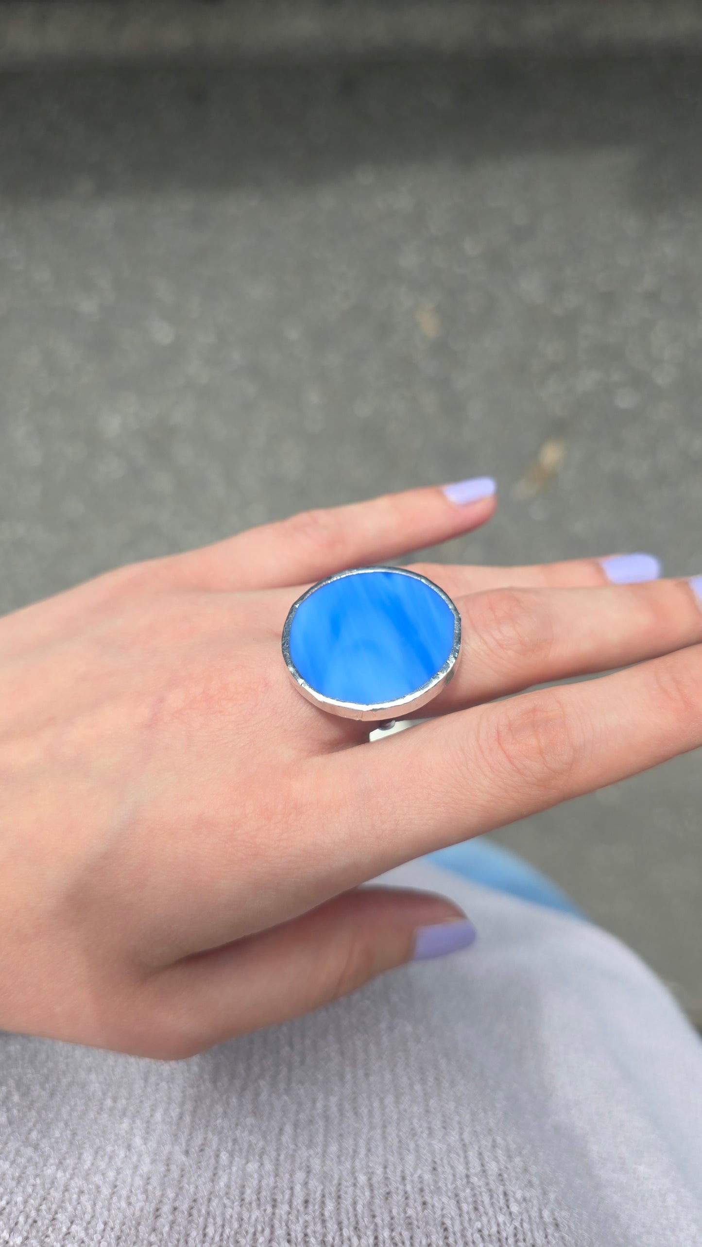 Medium circle ring / Blue