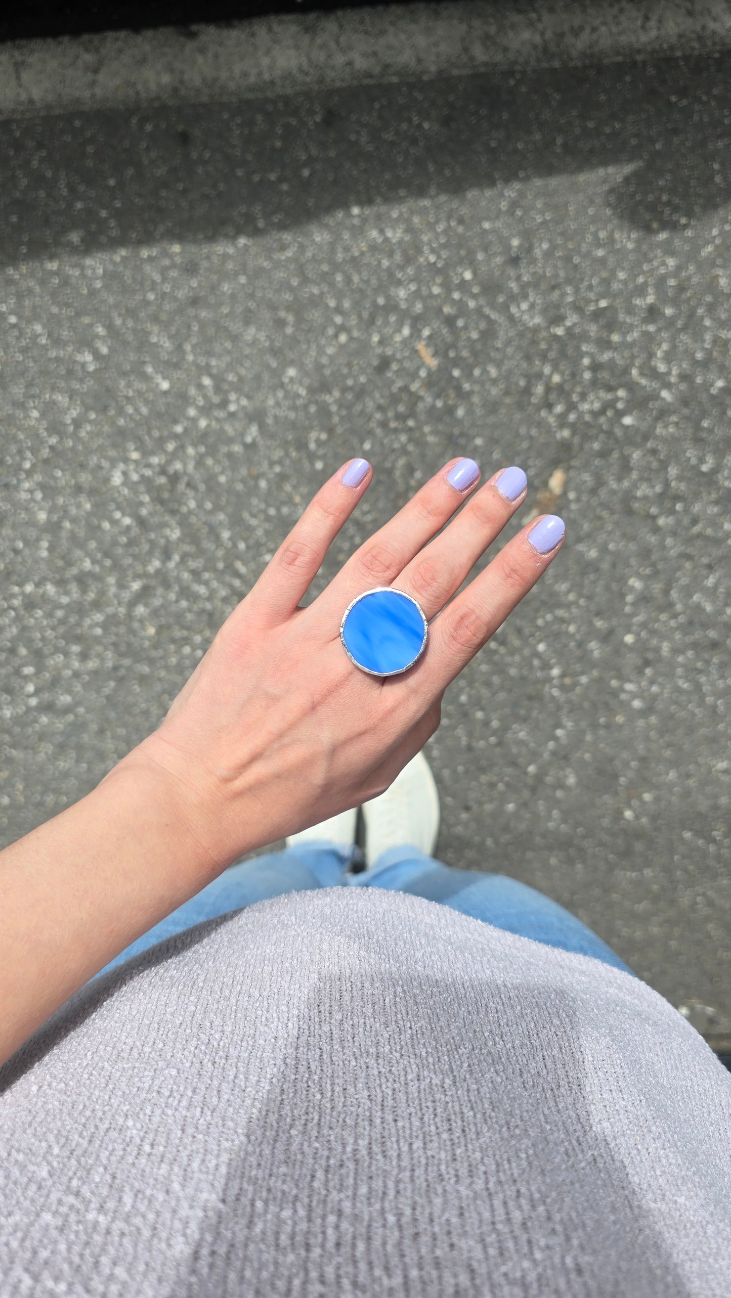 Medium circle ring / Blue