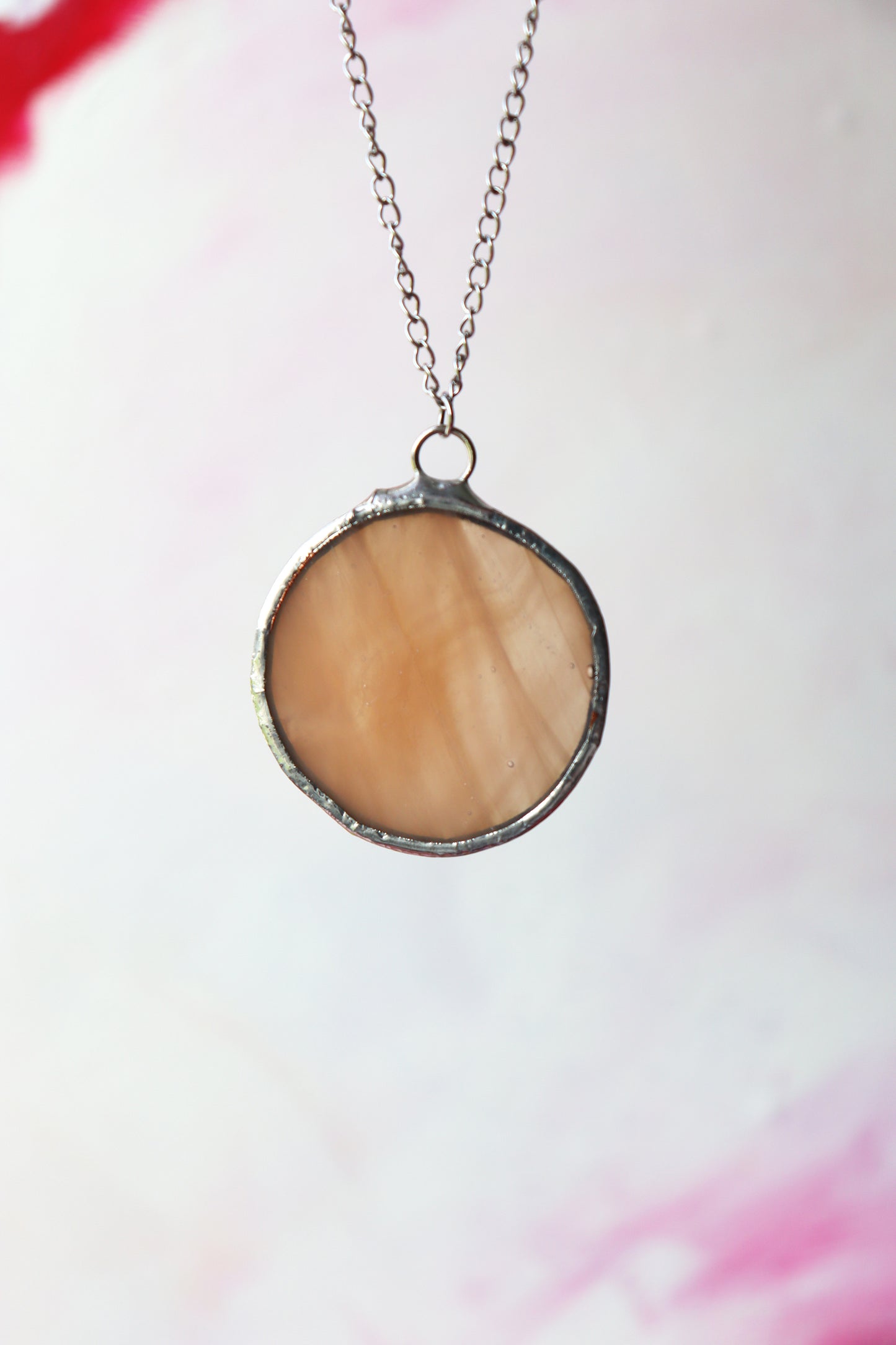 Large circle necklace / Peach