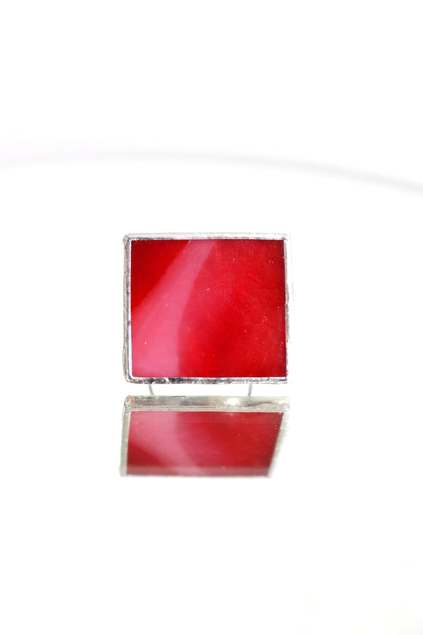 Medium square rings / Pink and red