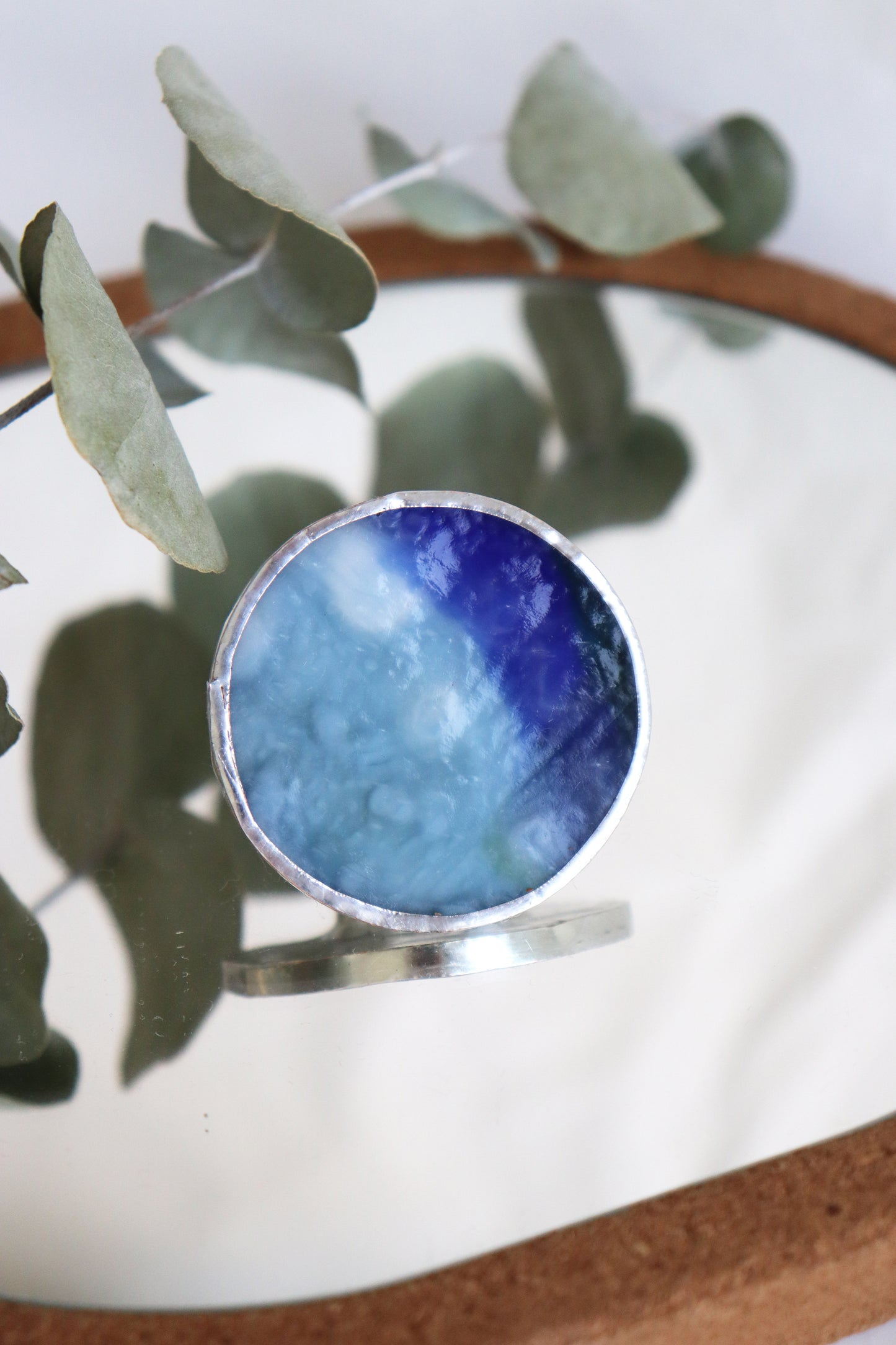 Large circle rings / Dark and light blue