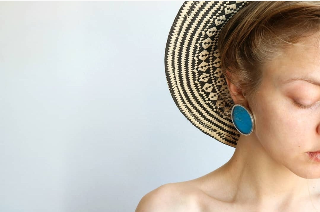 Circle earrings / Turquoise