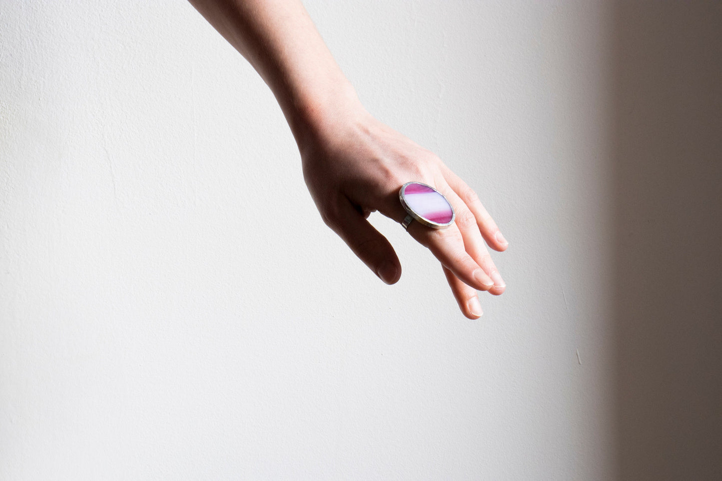 Large circle ring / Pink and pale pink