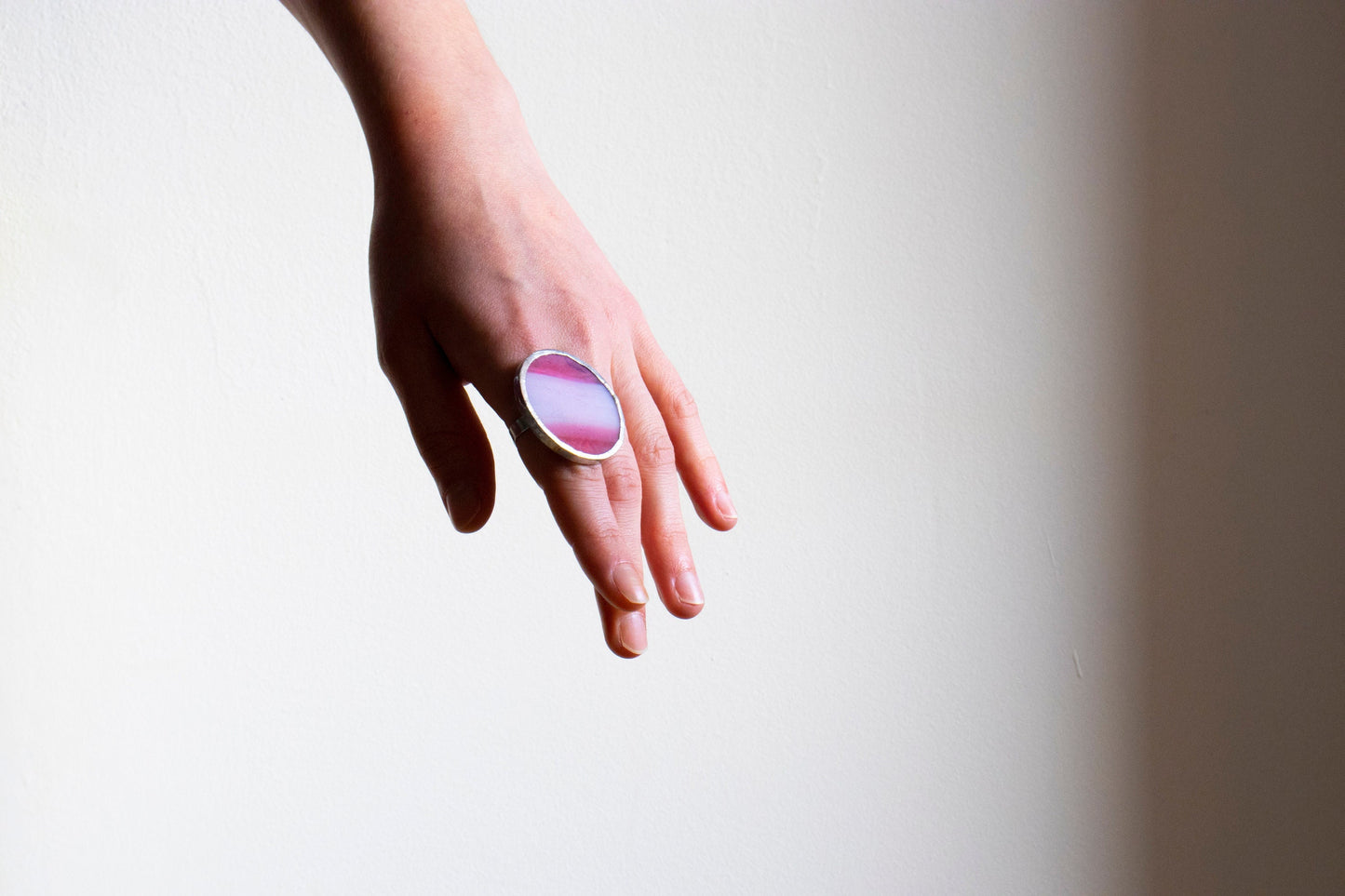 Large circle ring / Pink and pale pink