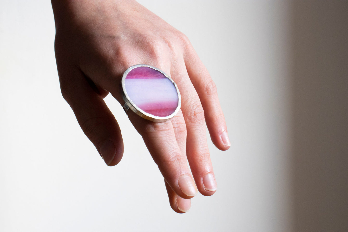 Large circle ring / Pink and pale pink