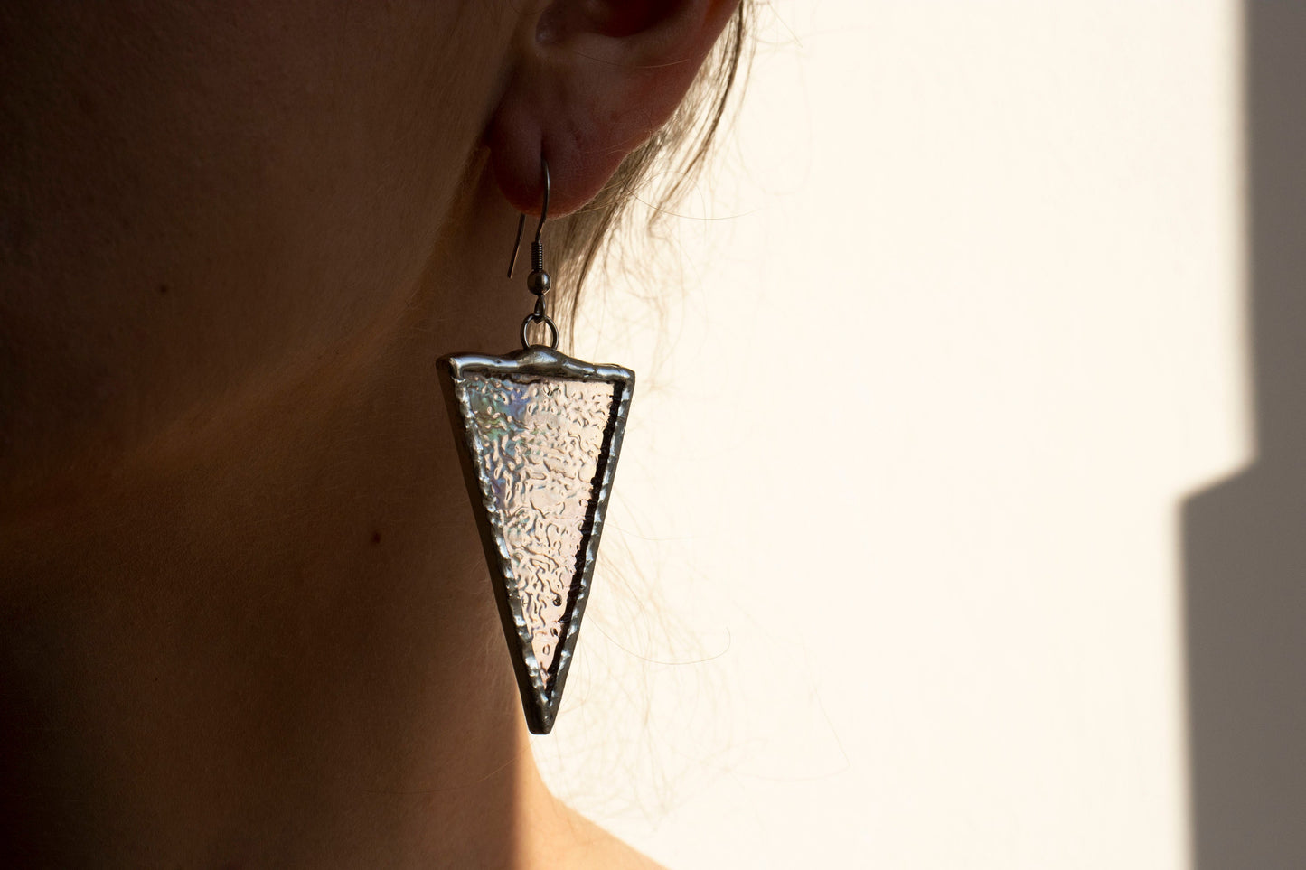 Triangle dangling earrings