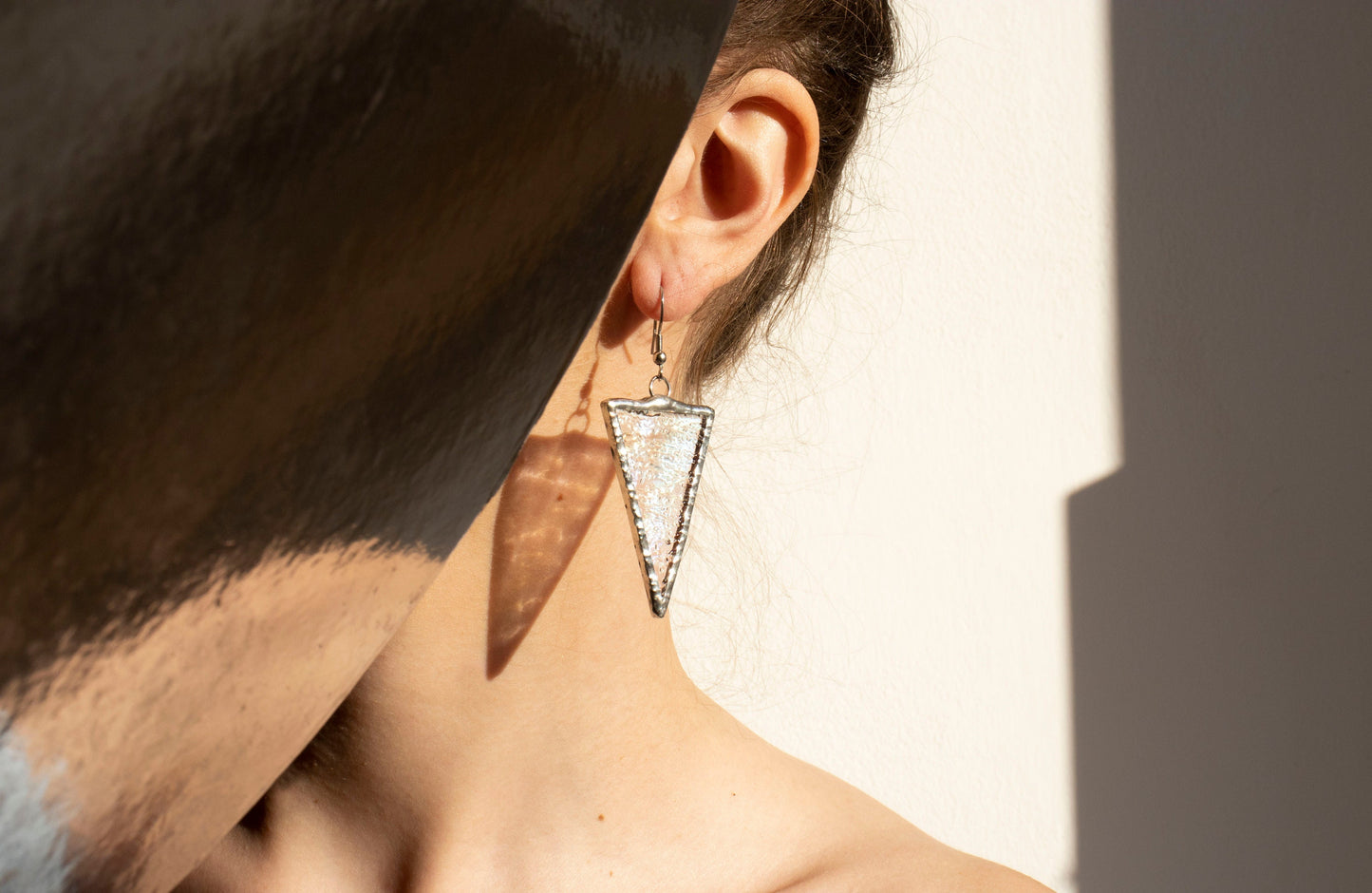 Triangle dangling earrings