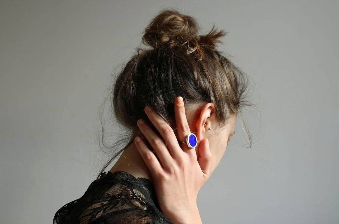 Navy blue circle rings