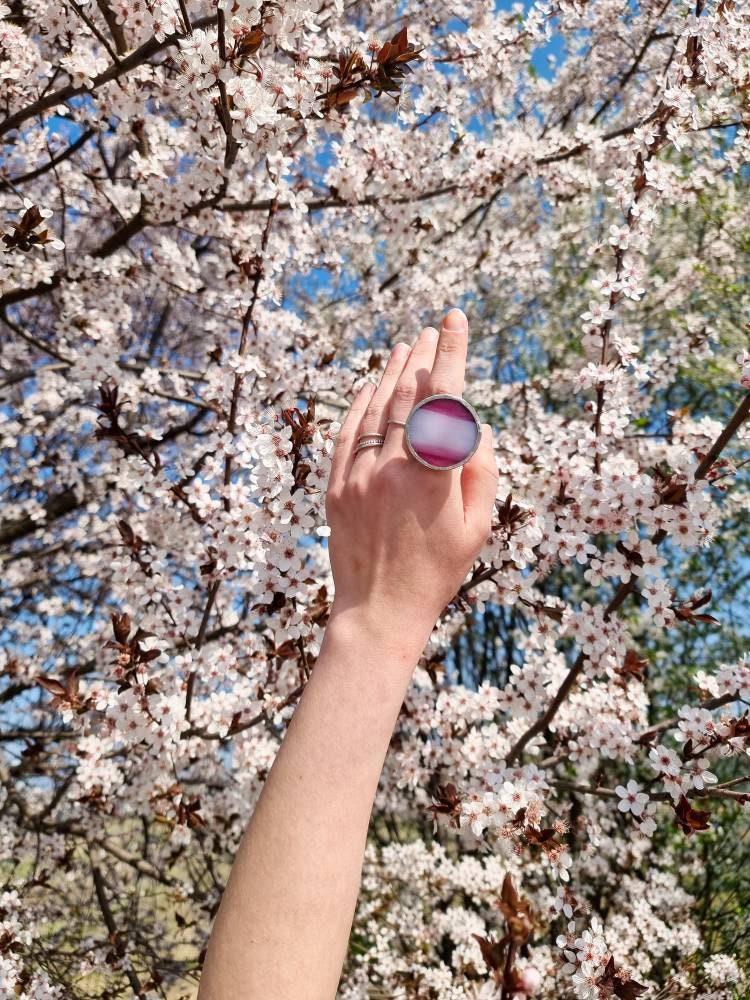 Large circle ring / Pink and pale pink