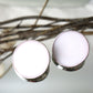 Circle earrings / White