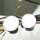Circle earrings / White
