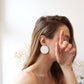 Circle earrings / White