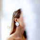 Circle earrings / White