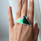 Large triangle ring / Iridescent green