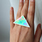 Large triangle ring / Iridescent green